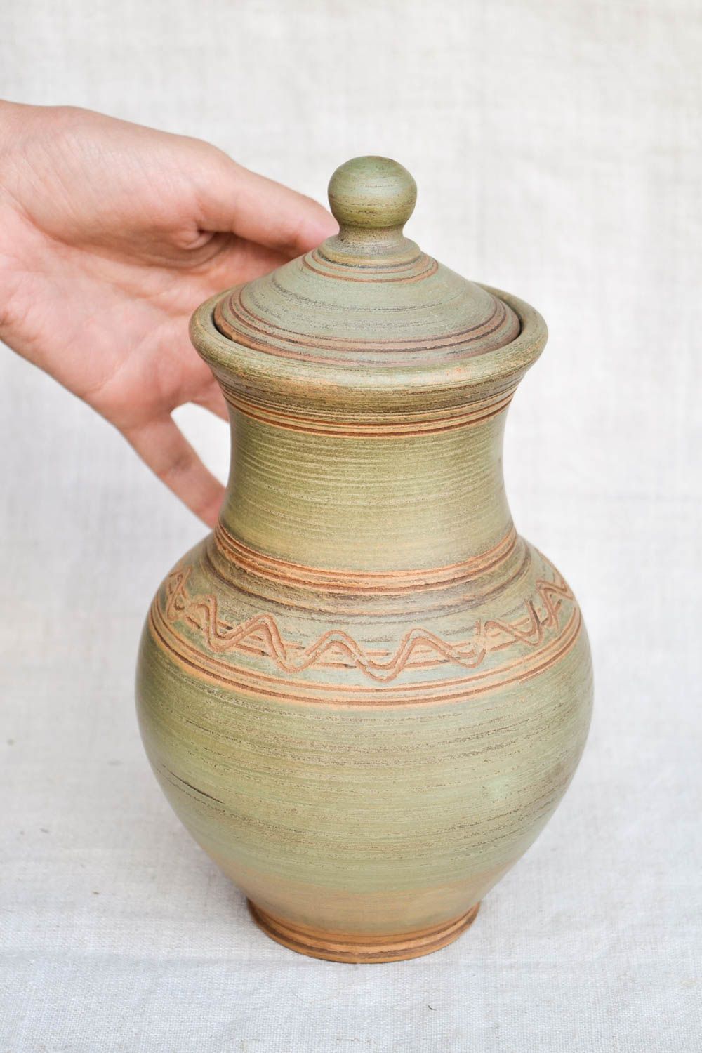 Ceramic kitchenware unusual green pot beautiful designer home accessory photo 2