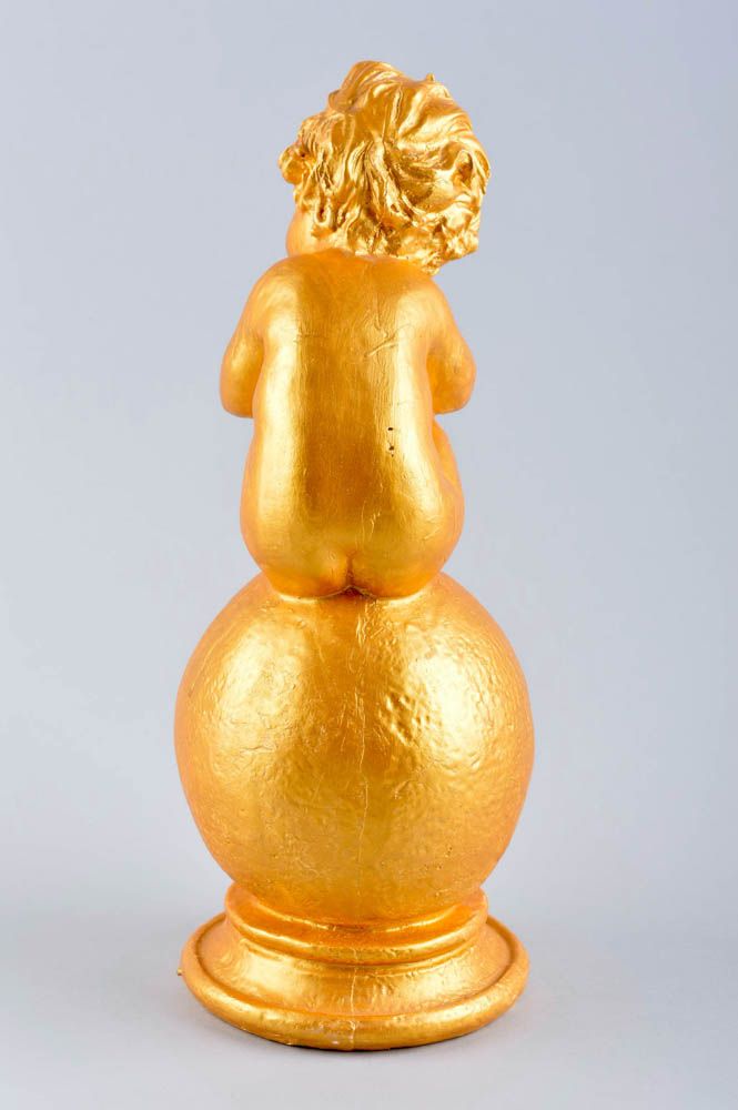 Figurine en plâtre bronze fait main Statuette déco couleur dorée Déco maison photo 4