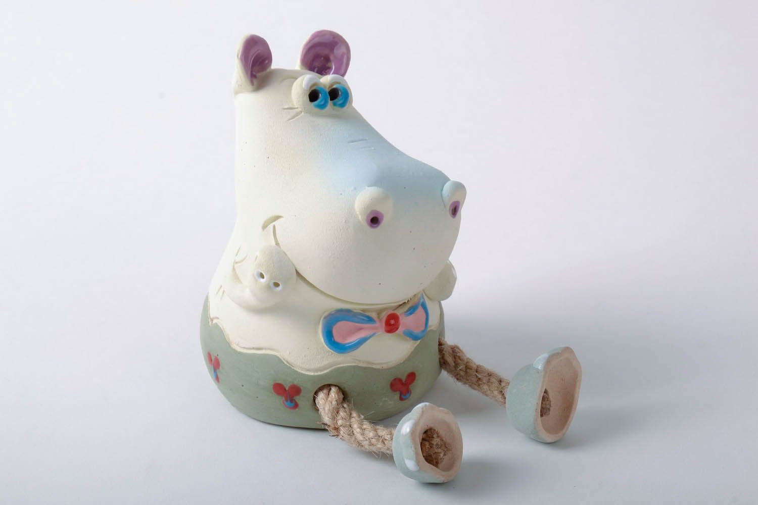 Keramische Sparbüchse handmade Hippo foto 1