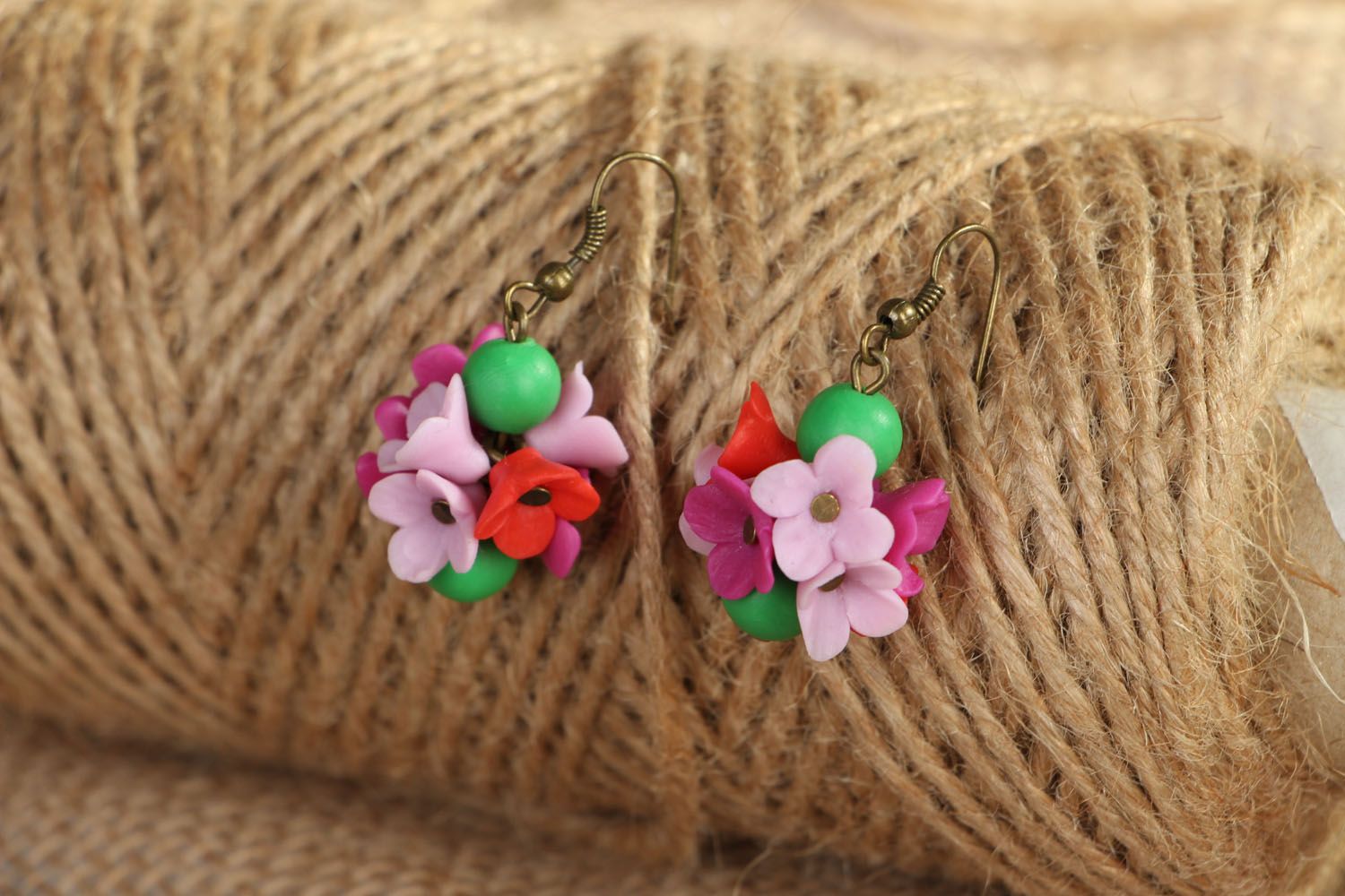 Bright floral earrings photo 4