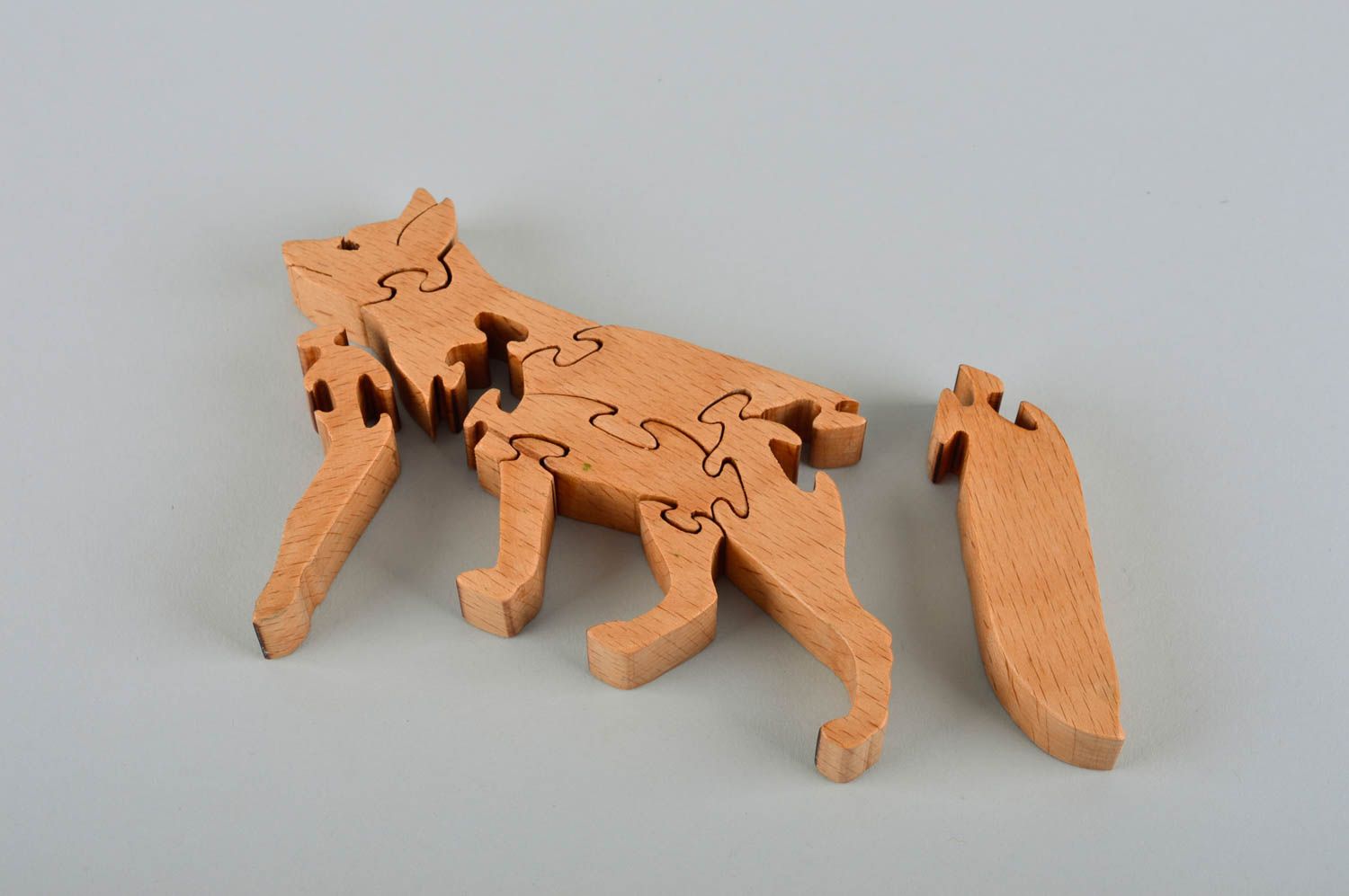 Развивающая игрушка ручной работы детские пазлы головоломка для детей лиса фото 5