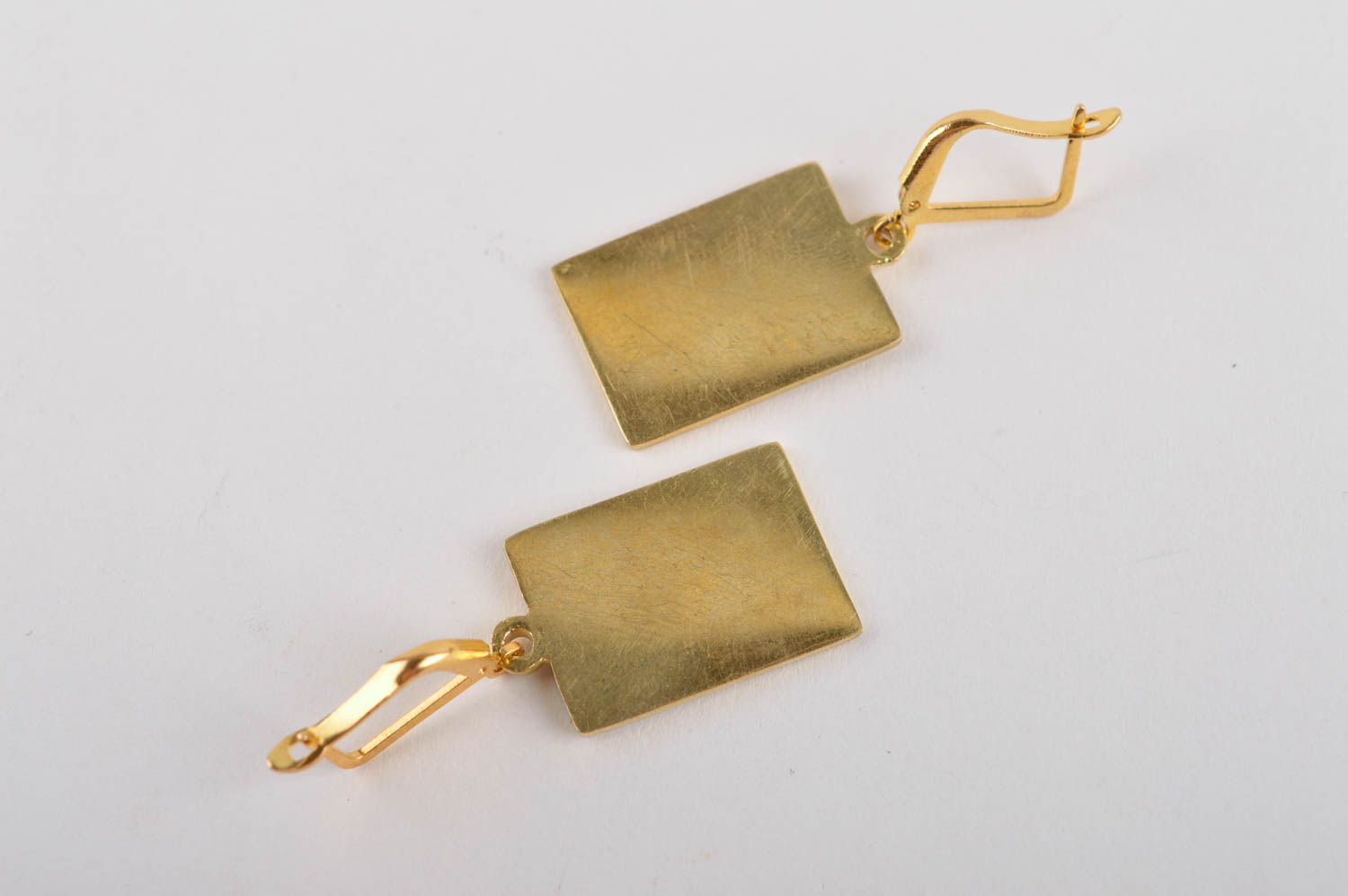 Handmade brass female earrings unusual dangling earrings stylish jewelry photo 5