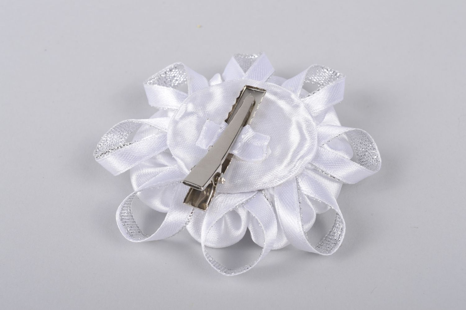 Frisur Haarspange handmade Mode Schmuck Blumen Haarspange originell in Weiß foto 3