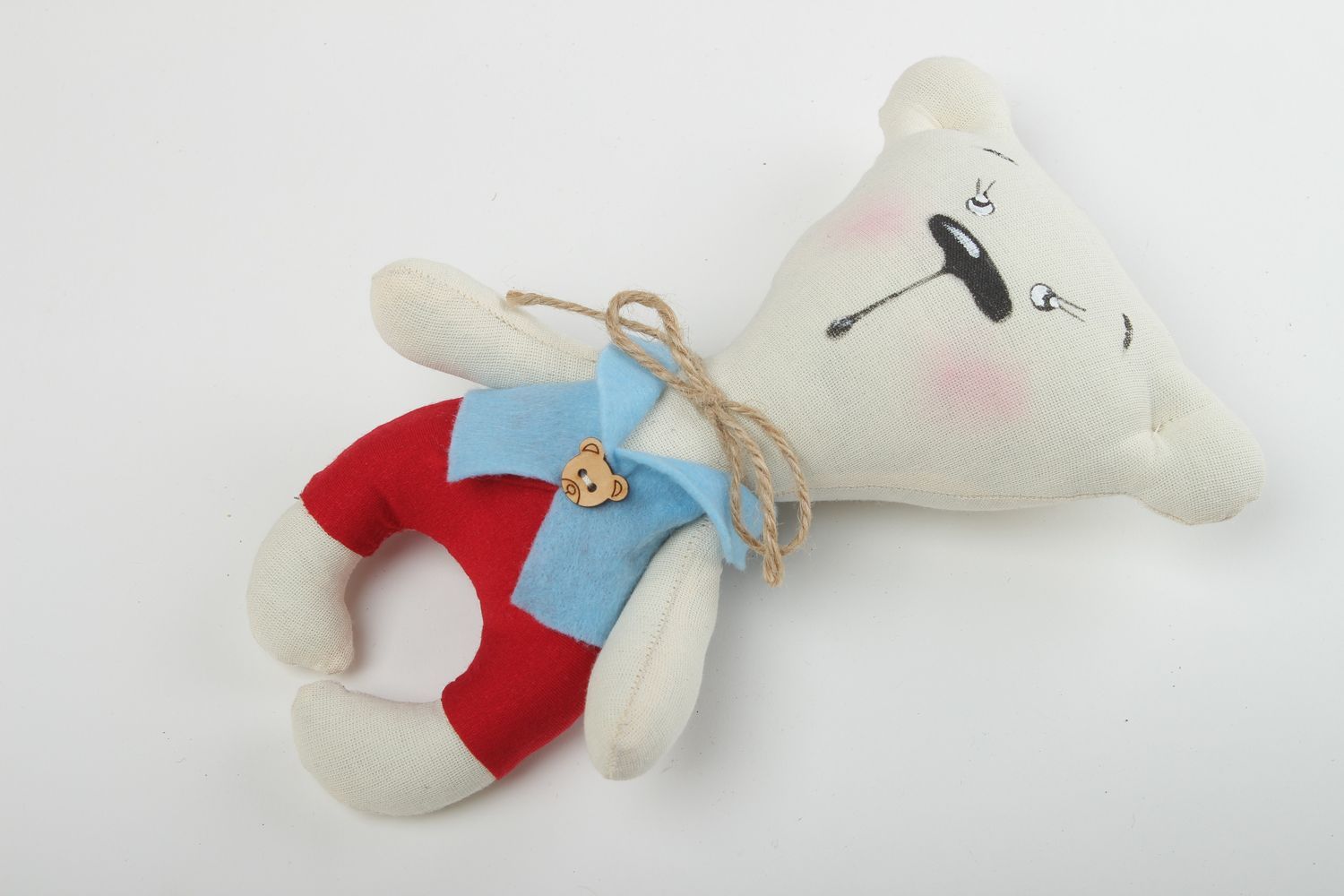 Osito de peluche juguete hecho a mano de tela regalo original para niño  foto 2
