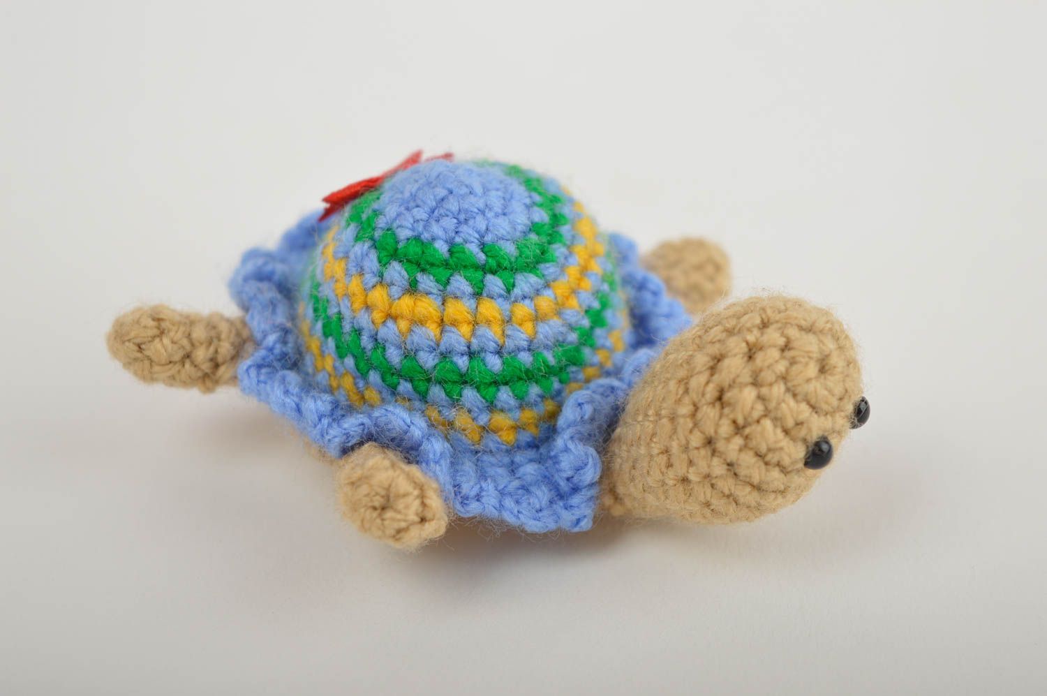 Peluche tortue miniature Jouet fait main fils acryliques Cadeau pour enfant photo 2