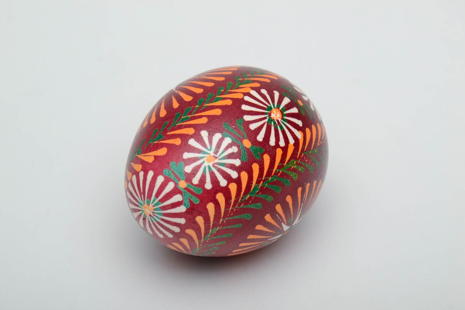 Handmade Easter egg painted with Lemkiv ornament photo 3