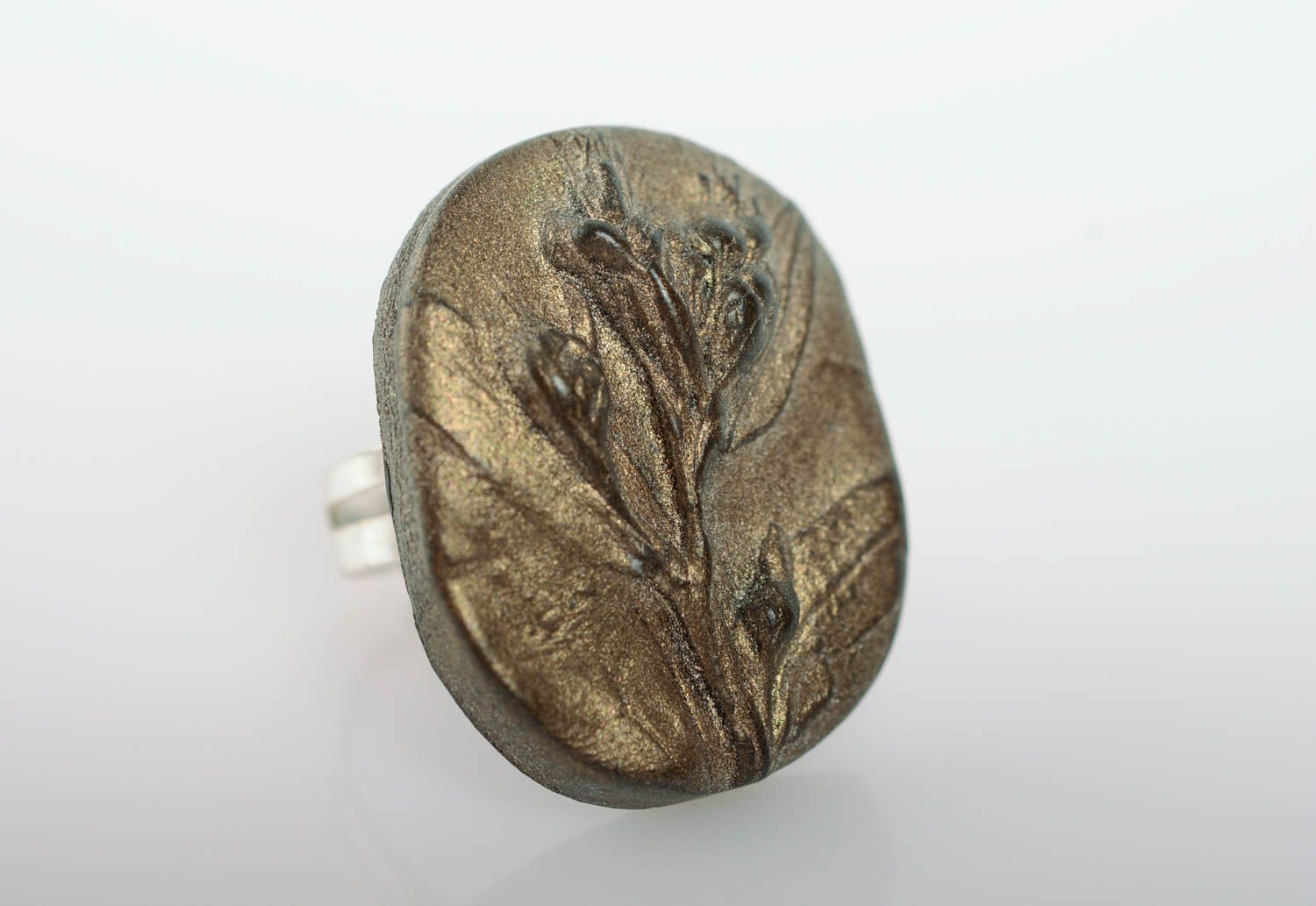 Origineller Schmuck Ring aus Polymer Clay mit einstellbarer Größe Handarbeit foto 1