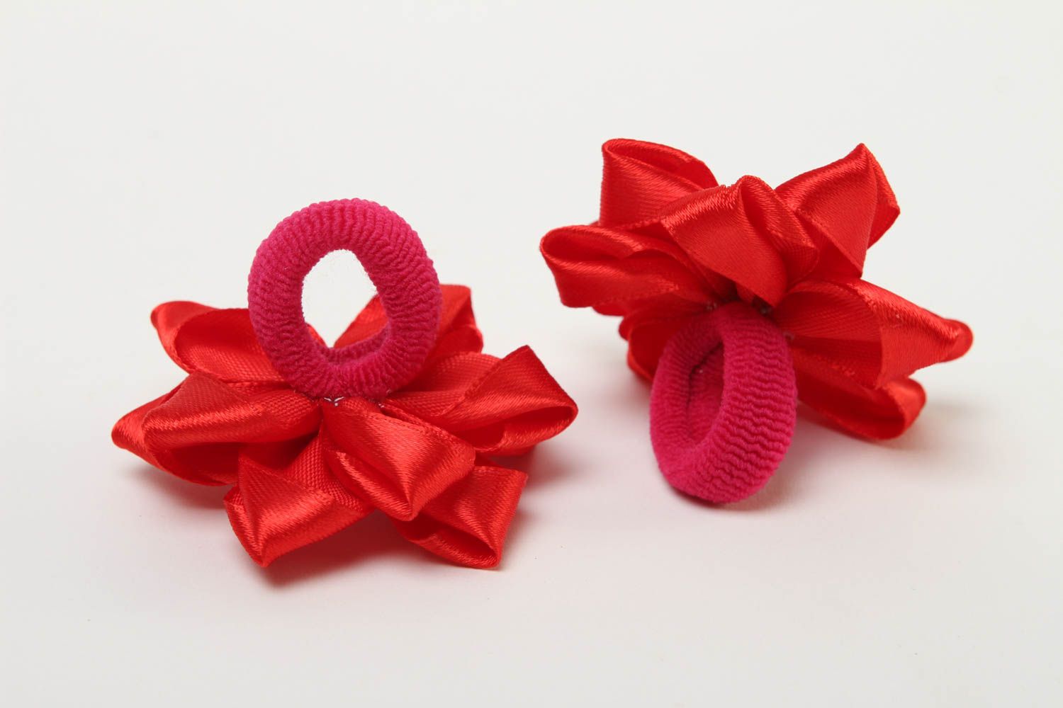 Flower scrunchies handmade satin scrunchies hair ornaments present for girl photo 4