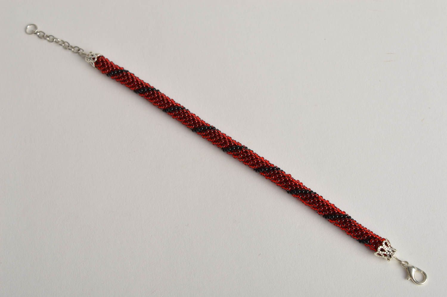 Stylish handmade beaded cord bracelet woven bead bracelet artisan jewelry photo 2
