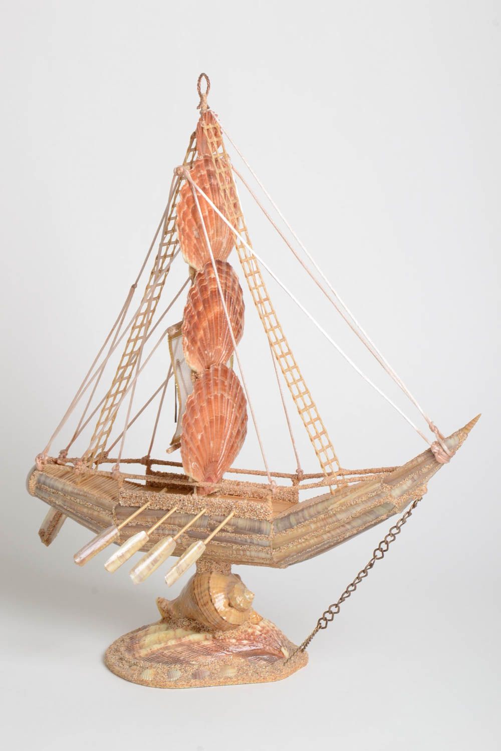 Handmade Dekoration mit Muscheln Maritime Dekoration Tischdeko Schiff Deko Boot foto 2