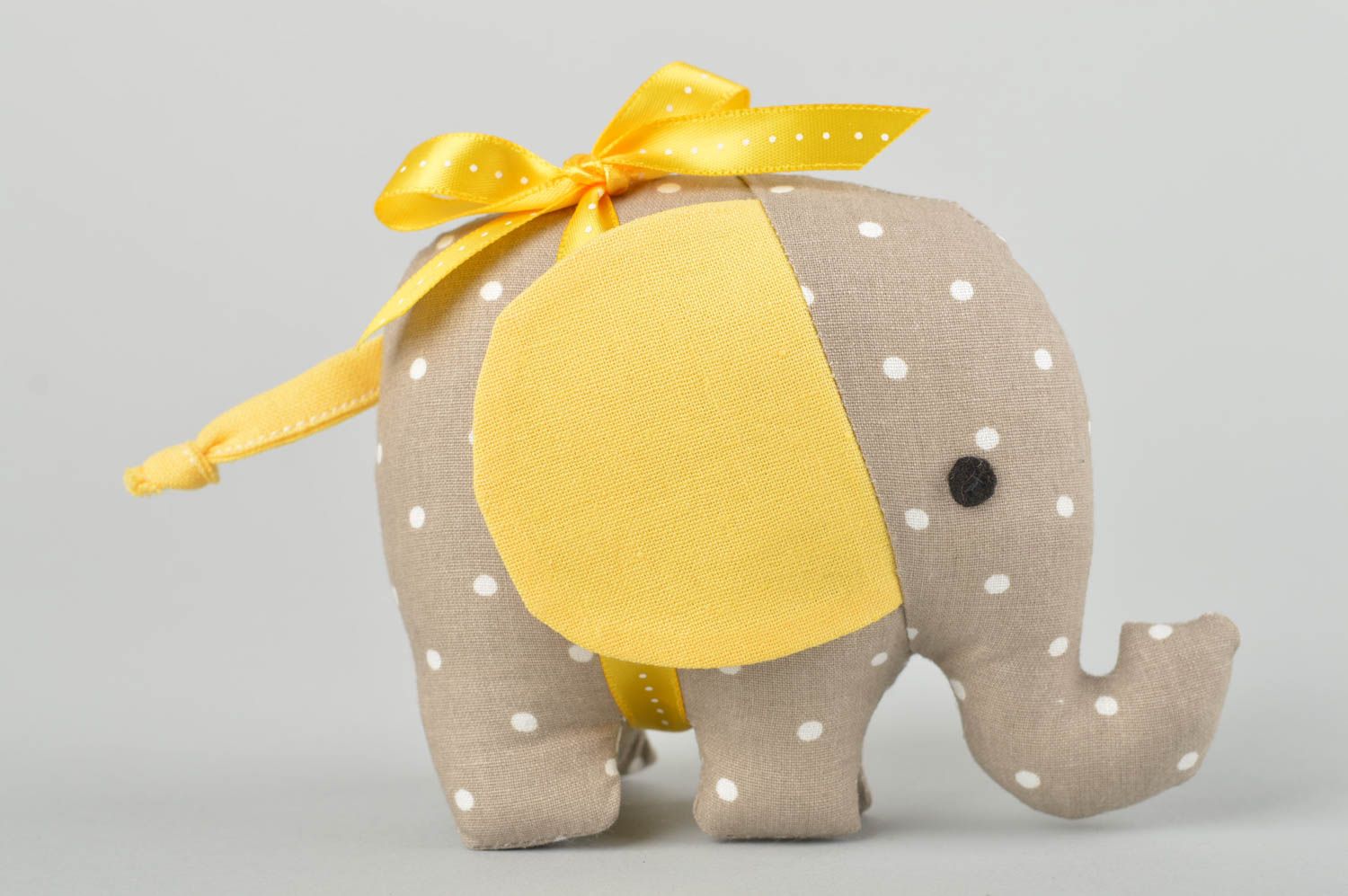Handmade designer toy stylish decorative elephant unusual grey textile toy photo 2