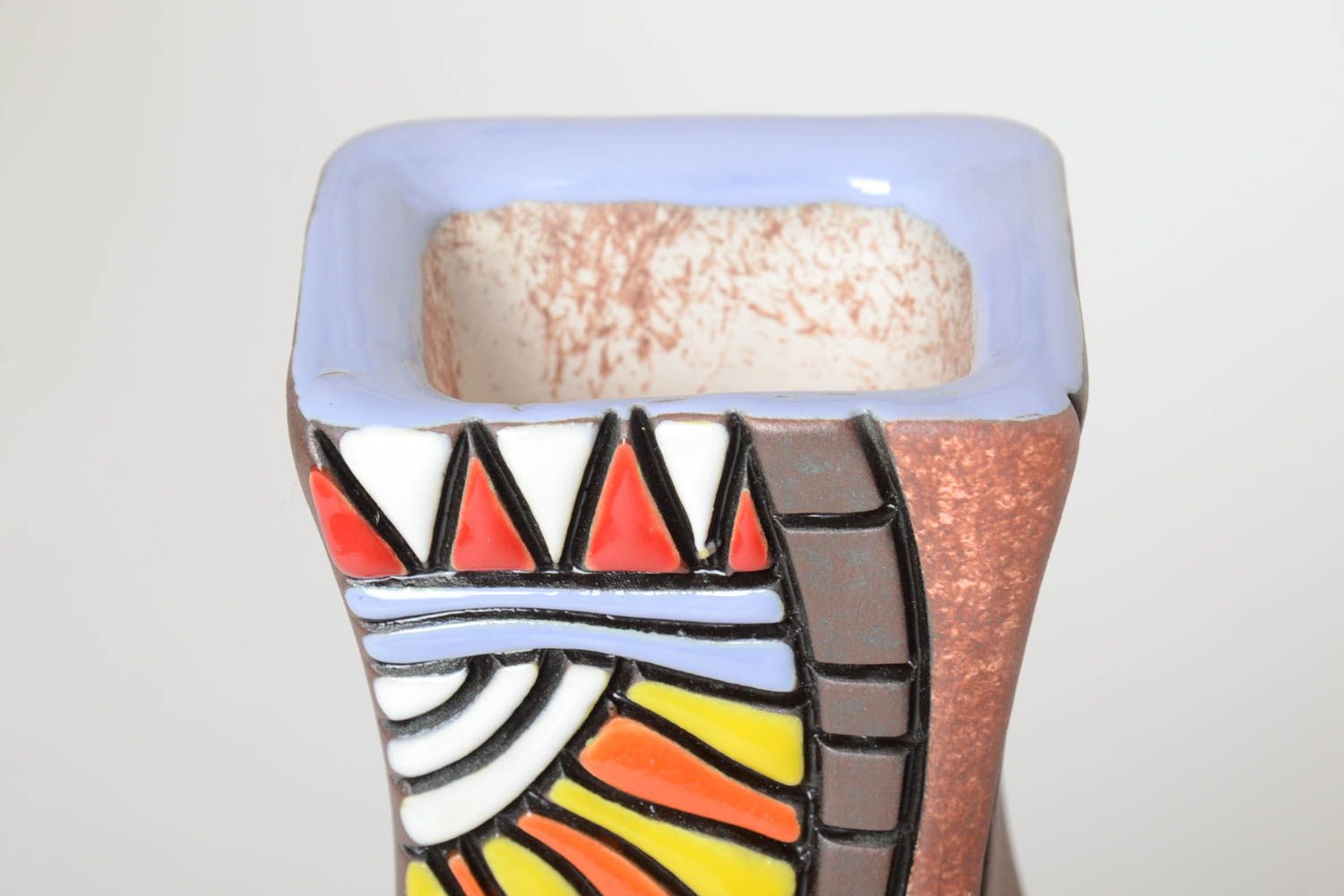 Handmade Keramik Vase Haus Deko Wohnzimmer Deko Geschenk für Frau bunt originell foto 3
