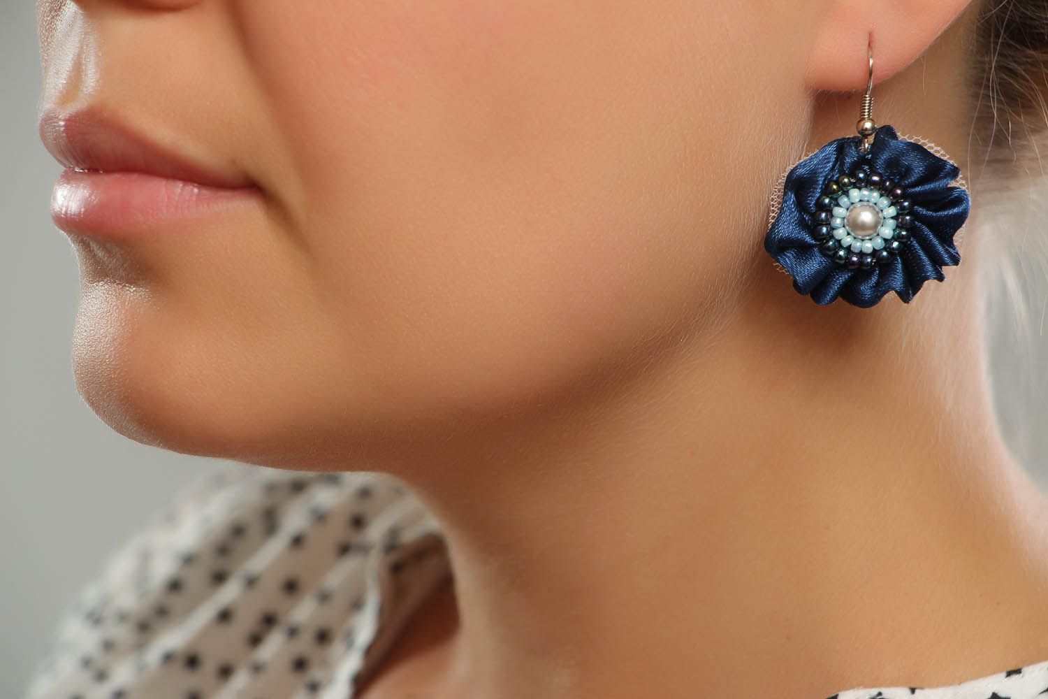 Boucles d'oreilles pendantes Champ de bleuets photo 4