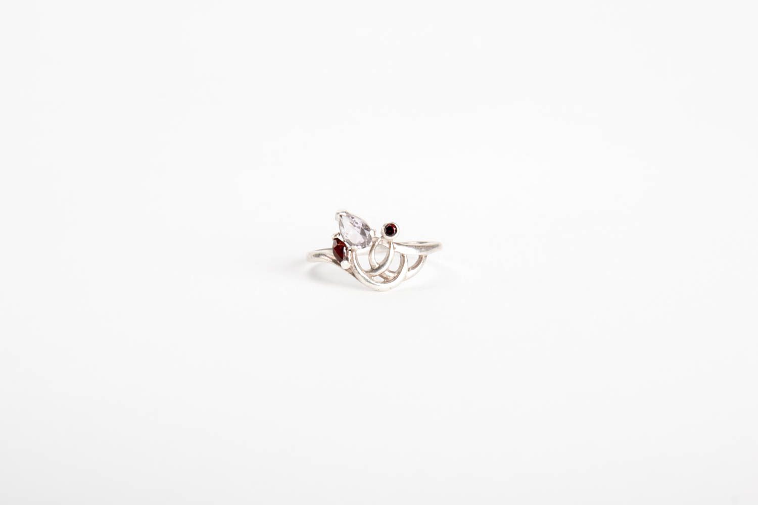 Серебряное кольцо ручной работы женское кольцо серебряное украшение с аметистом фото 5