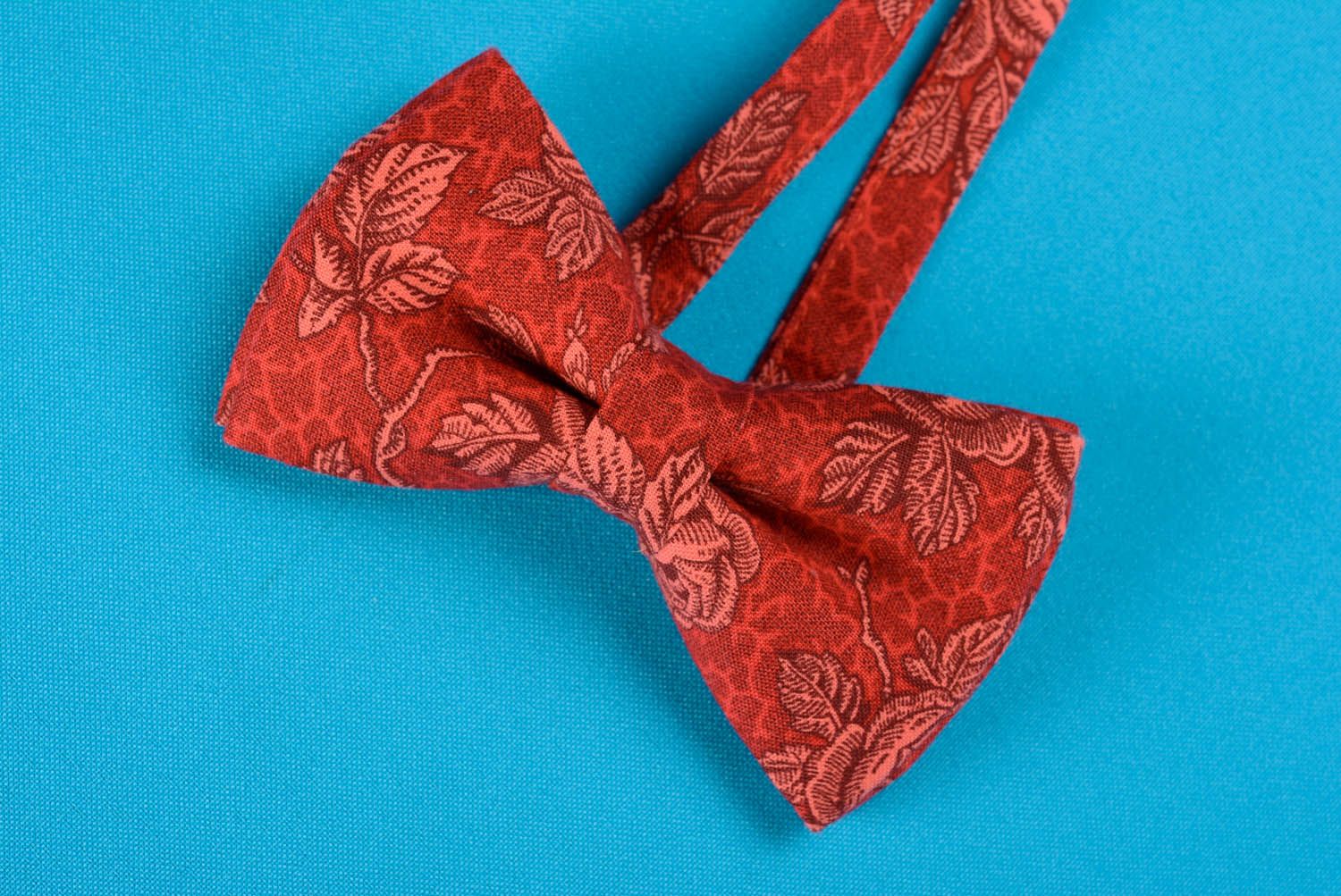 Хлопковый галстук-бабочка Бордовый лес фото 3