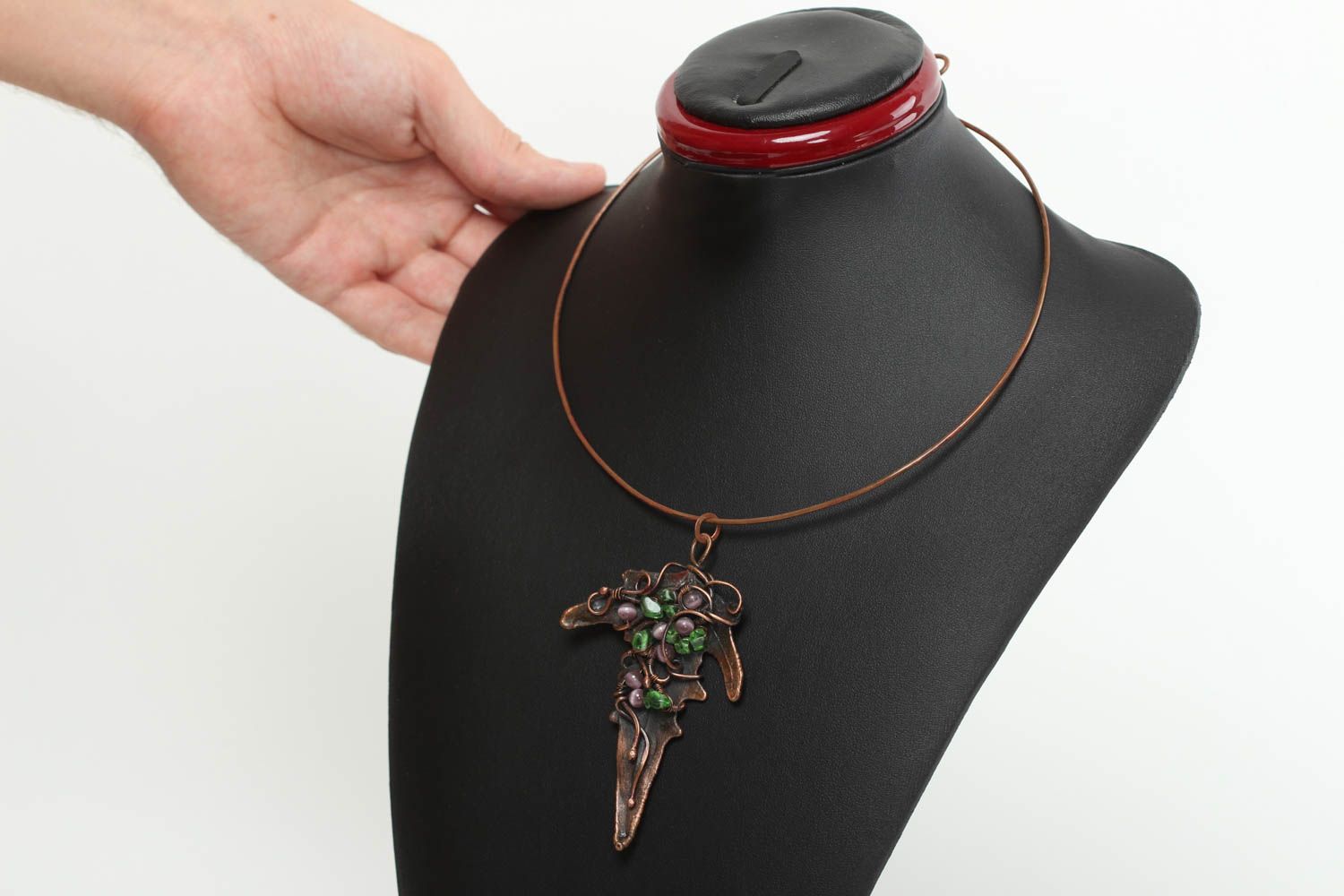 Unusual handmade metal necklace metal pendant beautiful jewellery gifts for her photo 5