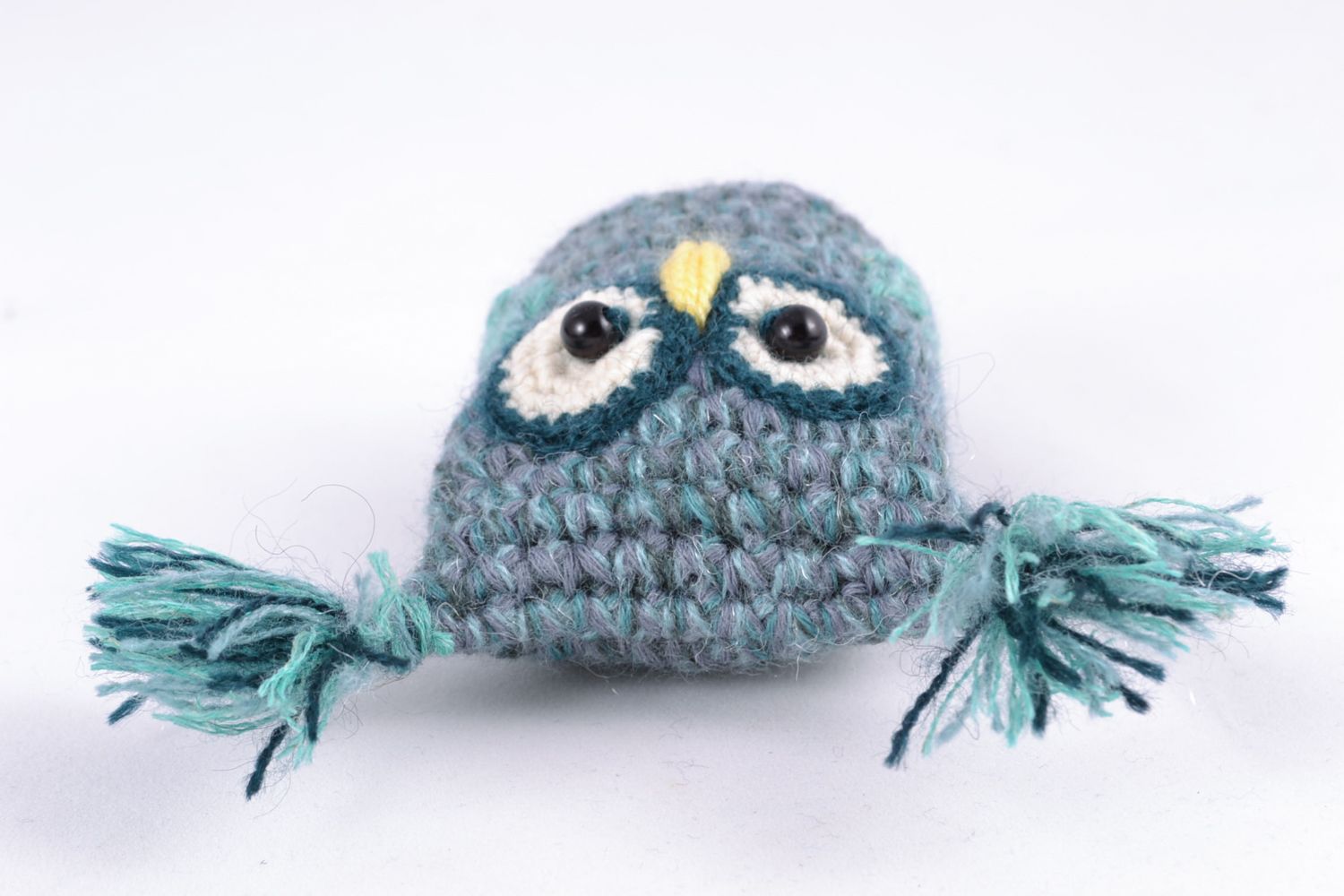 Soft crochet toy gray owl photo 5