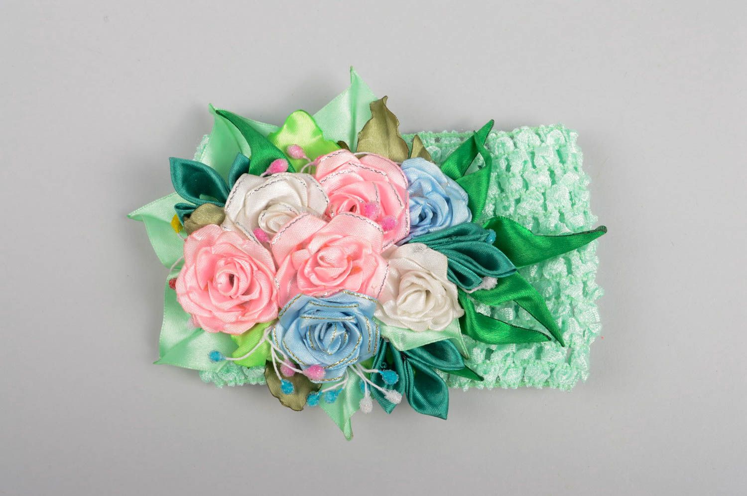 Handmade Haarband mit Blumen Haarband für Kinder Mode Accessoire stilvoll  foto 3