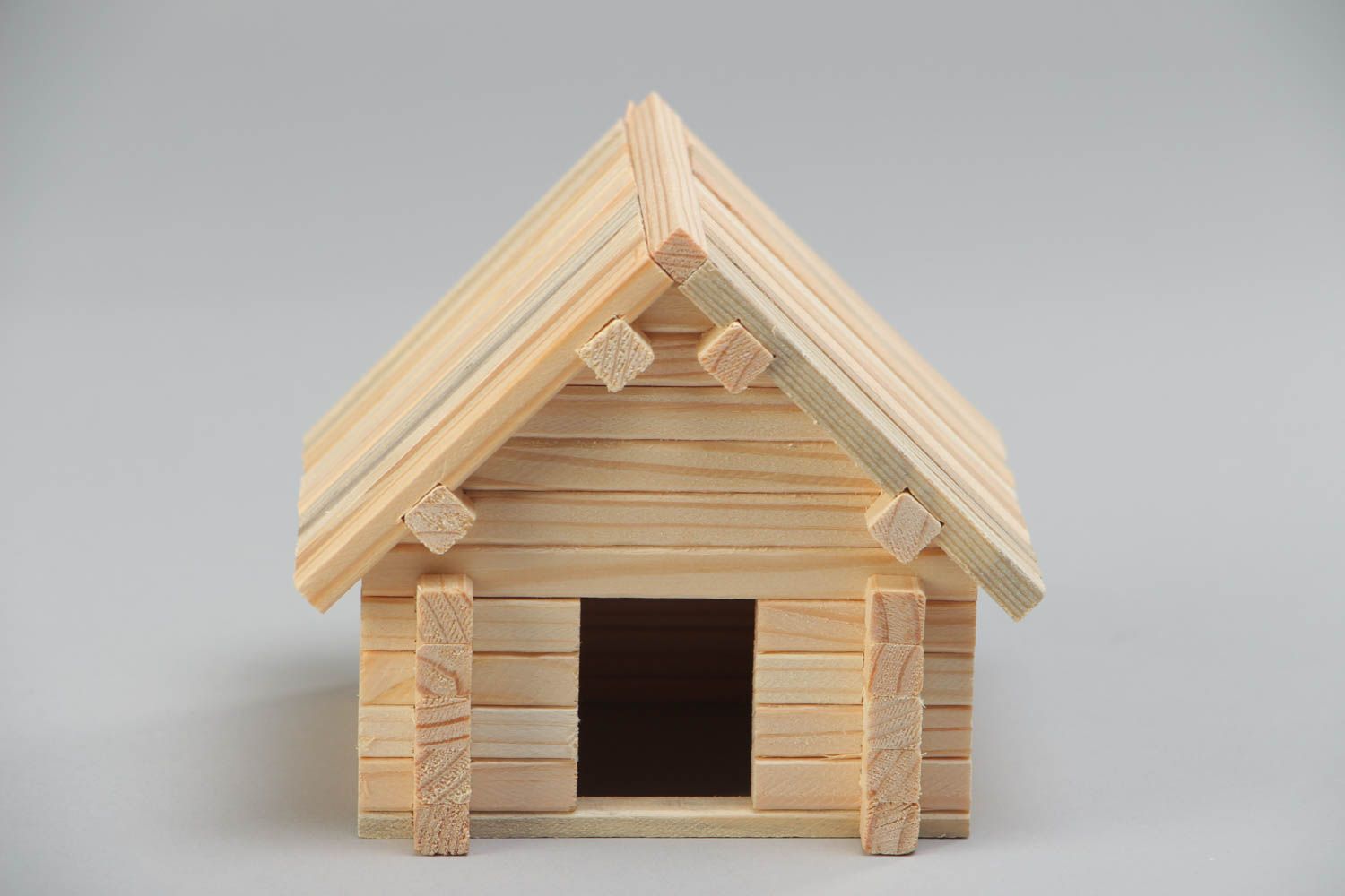Lernspielzeug für Kinder Baukasten aus Holz Haus 53 Details handgemacht foto 2