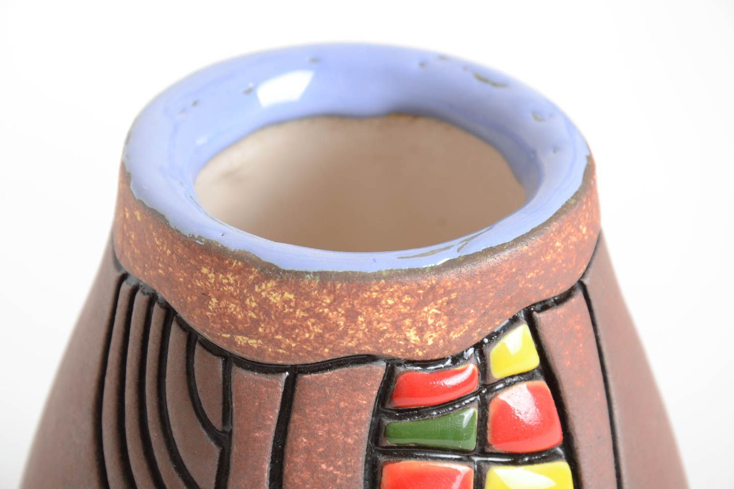 Kleine Deko Vase handgemachte Keramik Haus Dekoration Geschenk für Frauen bunt foto 3