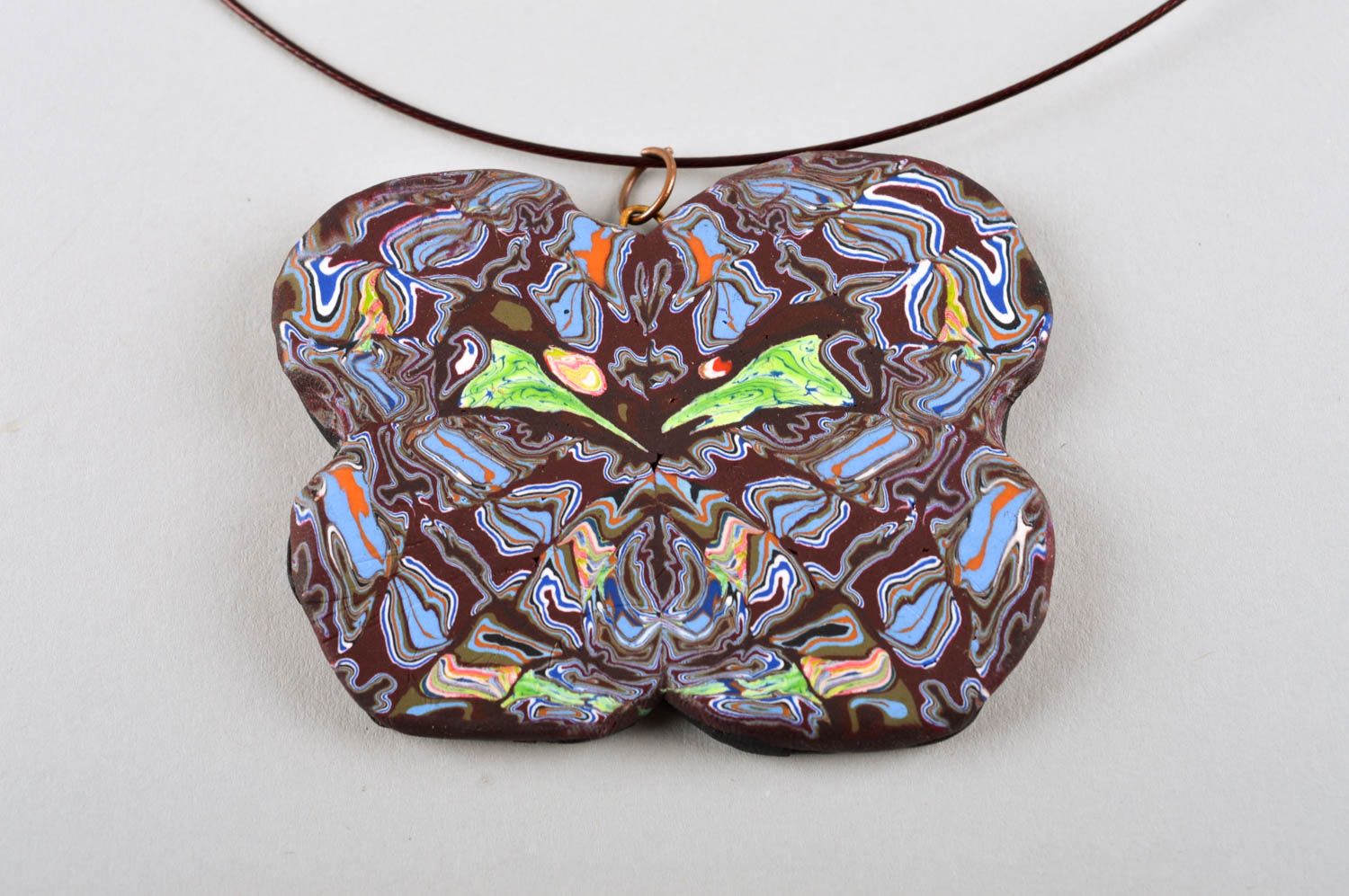 Handcrafted jewelry fashion necklace pendant necklace polymer clay cool jewelry photo 3