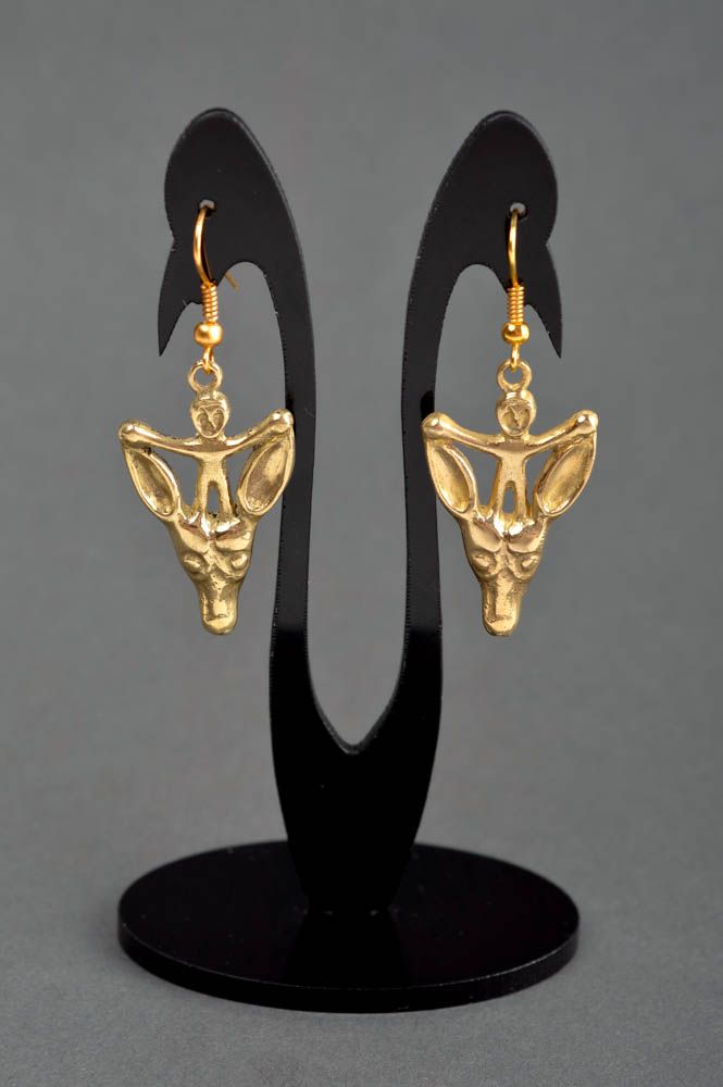 Handgemachte lange Ohrhänger Metall Schmuck Ohrringe für Damen originell foto 1