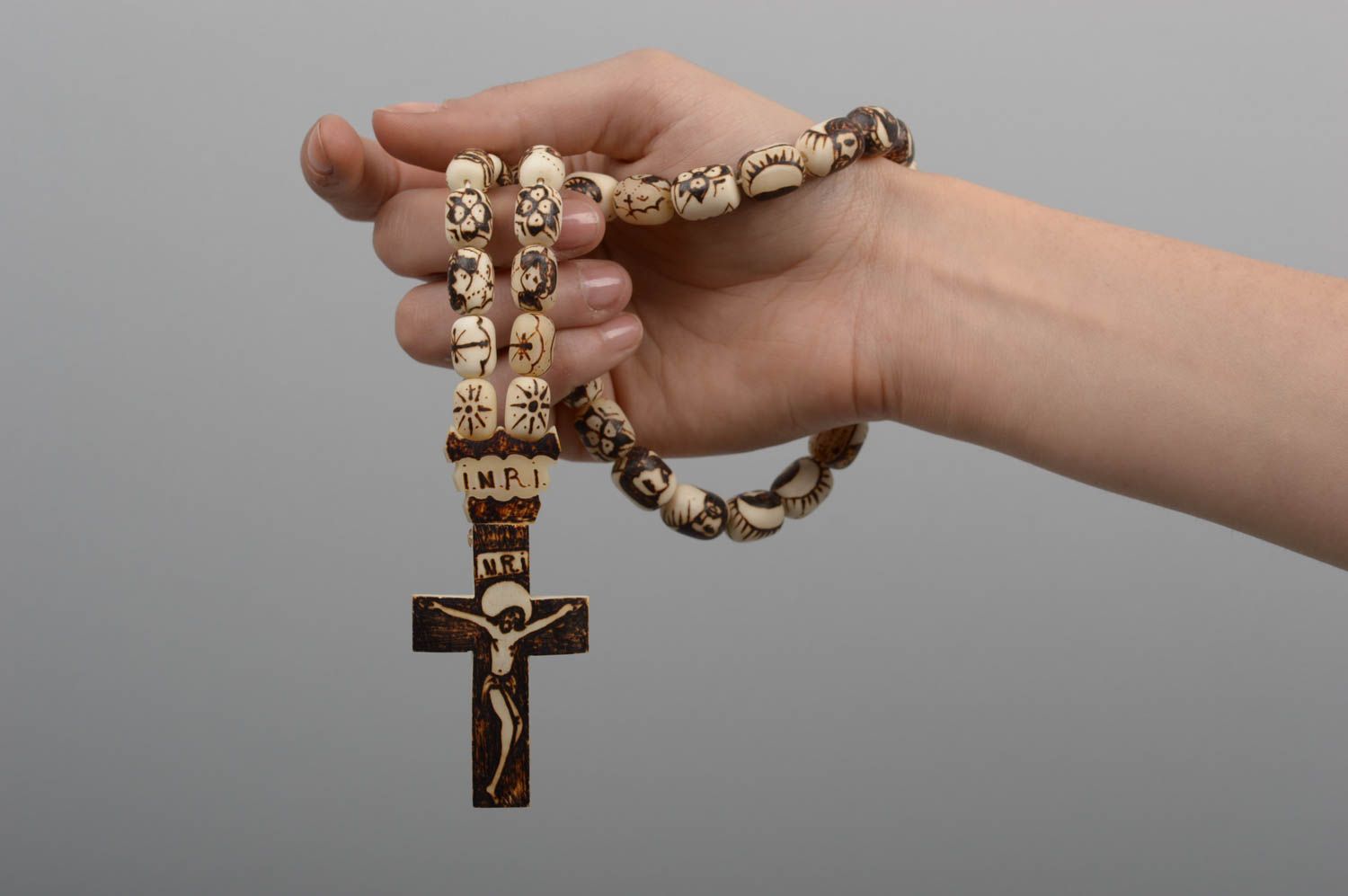 Chapelet avec croix Bijou religieux fait main Cadeau original pour homme photo 5