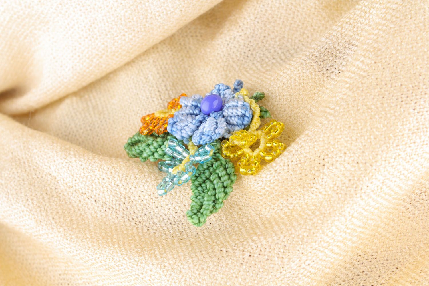 Flower brooch with a pin  photo 5