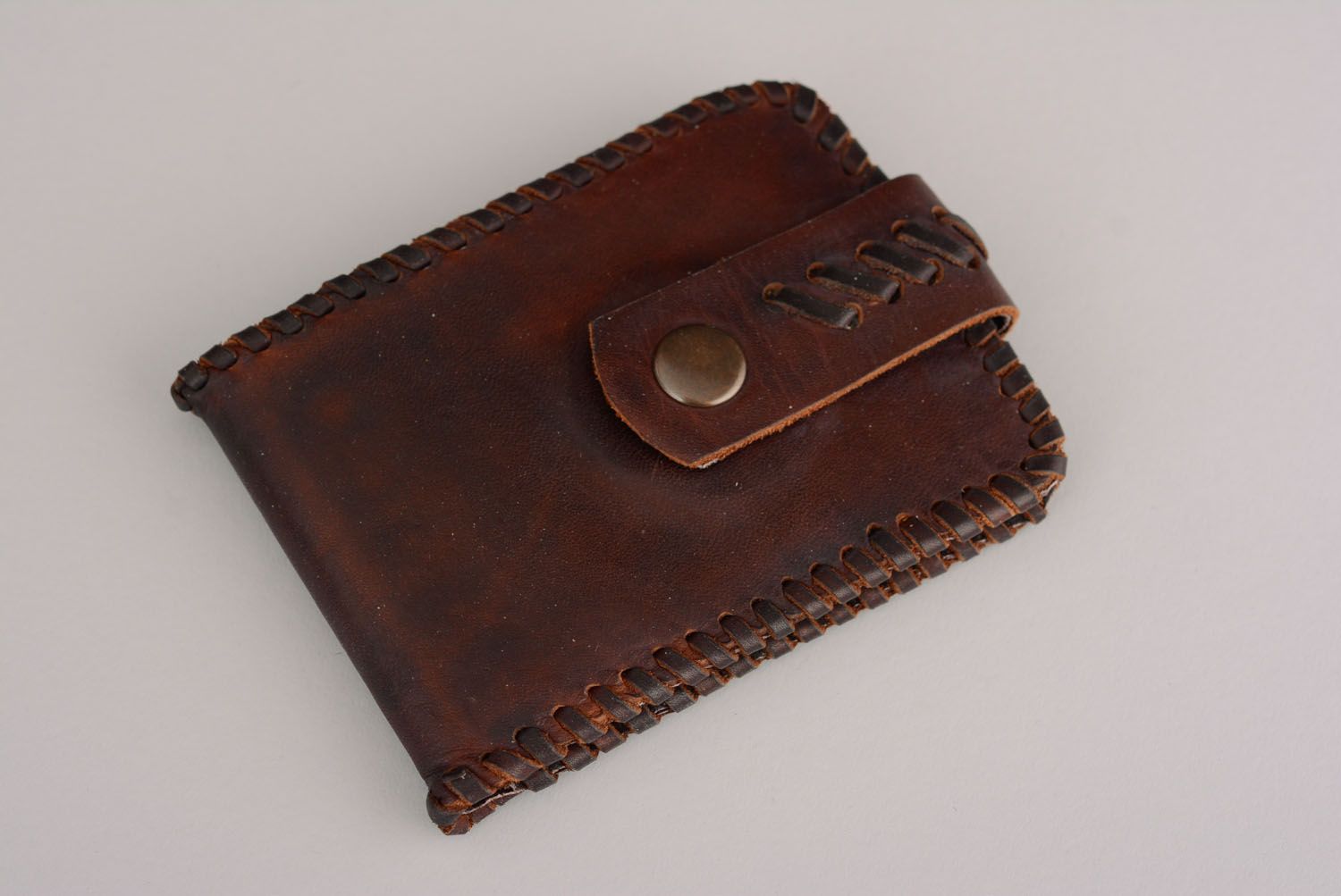 Braunes Portemonnaie aus Echtleder foto 1