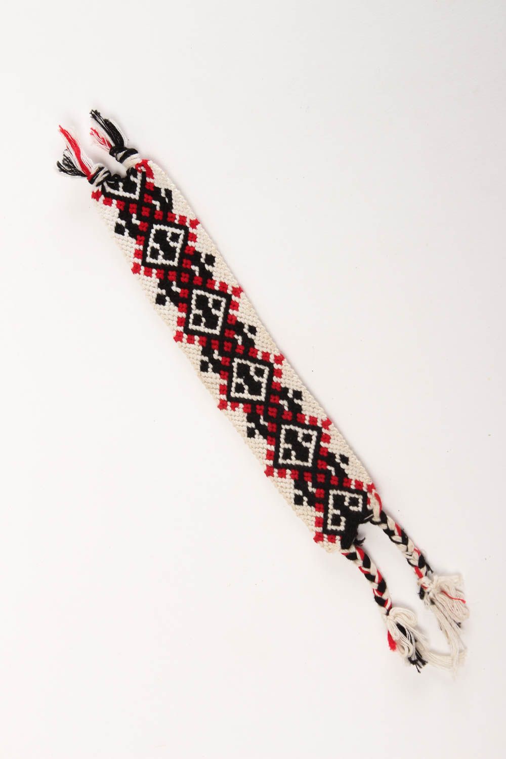 Bracelet ethnique Bijou fait main large tressé tricolore Cadeau pour femme photo 2