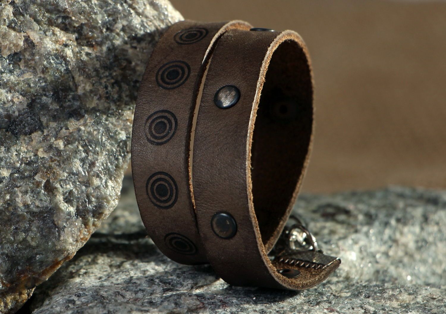 Leather bracelet with ornament photo 1
