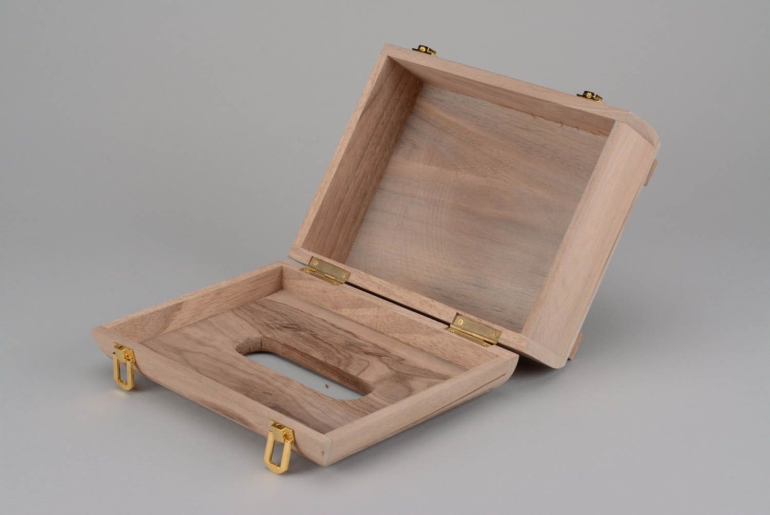 Caja de madera para decorar con corte foto 3