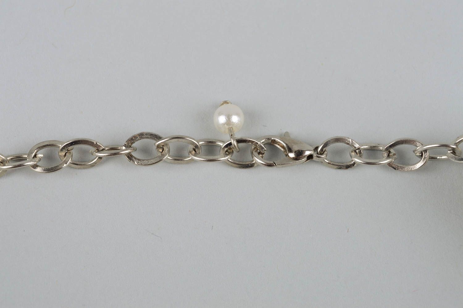 Collar de perlas de color blanco bisutería artesanal regalo original para mujer foto 5
