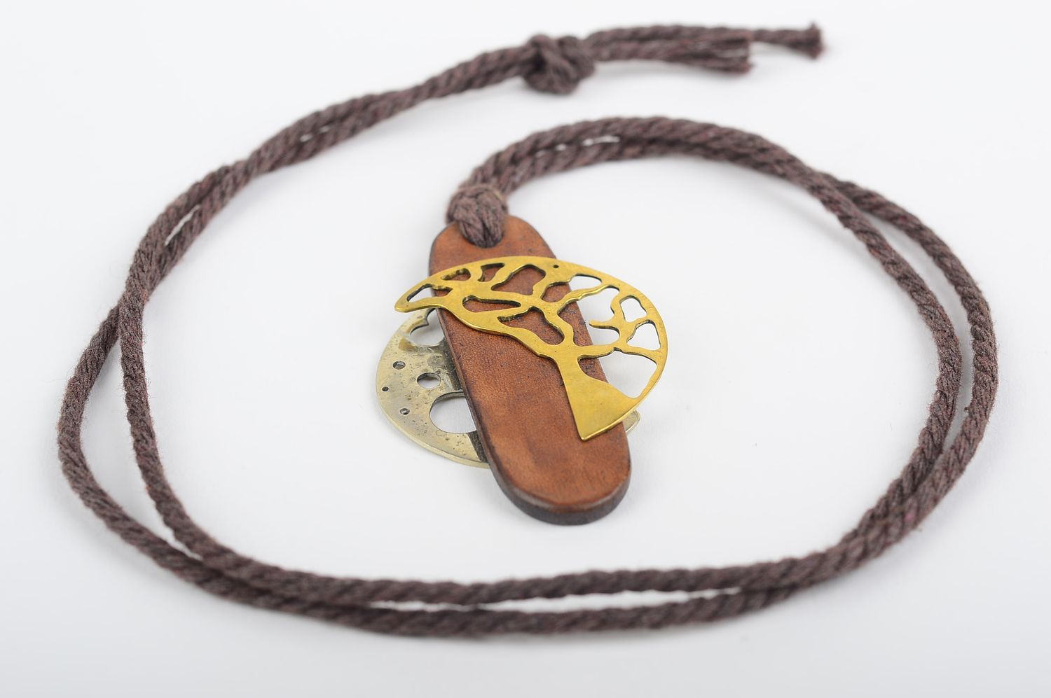 Handmade leather pendant stylish metal pendant artisan jewelry designs photo 4