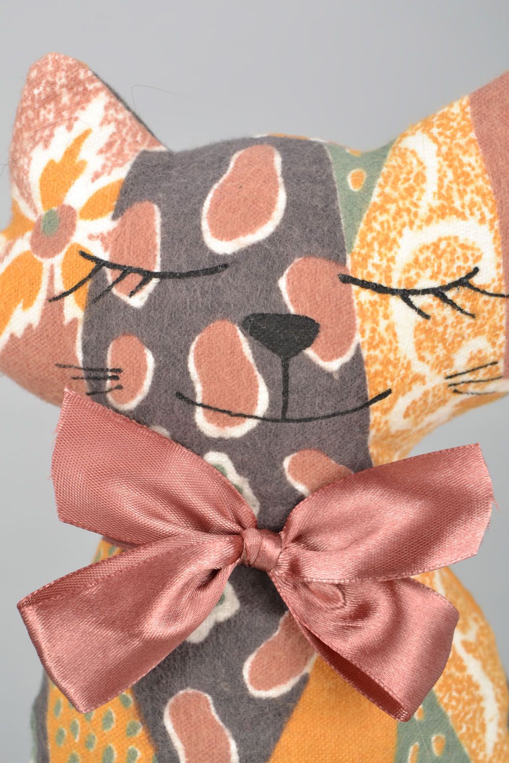 Soft fabric toy Cat with a Bow photo 4