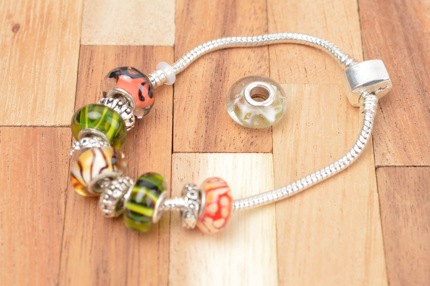 Lampwork Perle handmade Glasperle handgemacht schön Schmuckperlen zum basteln foto 4