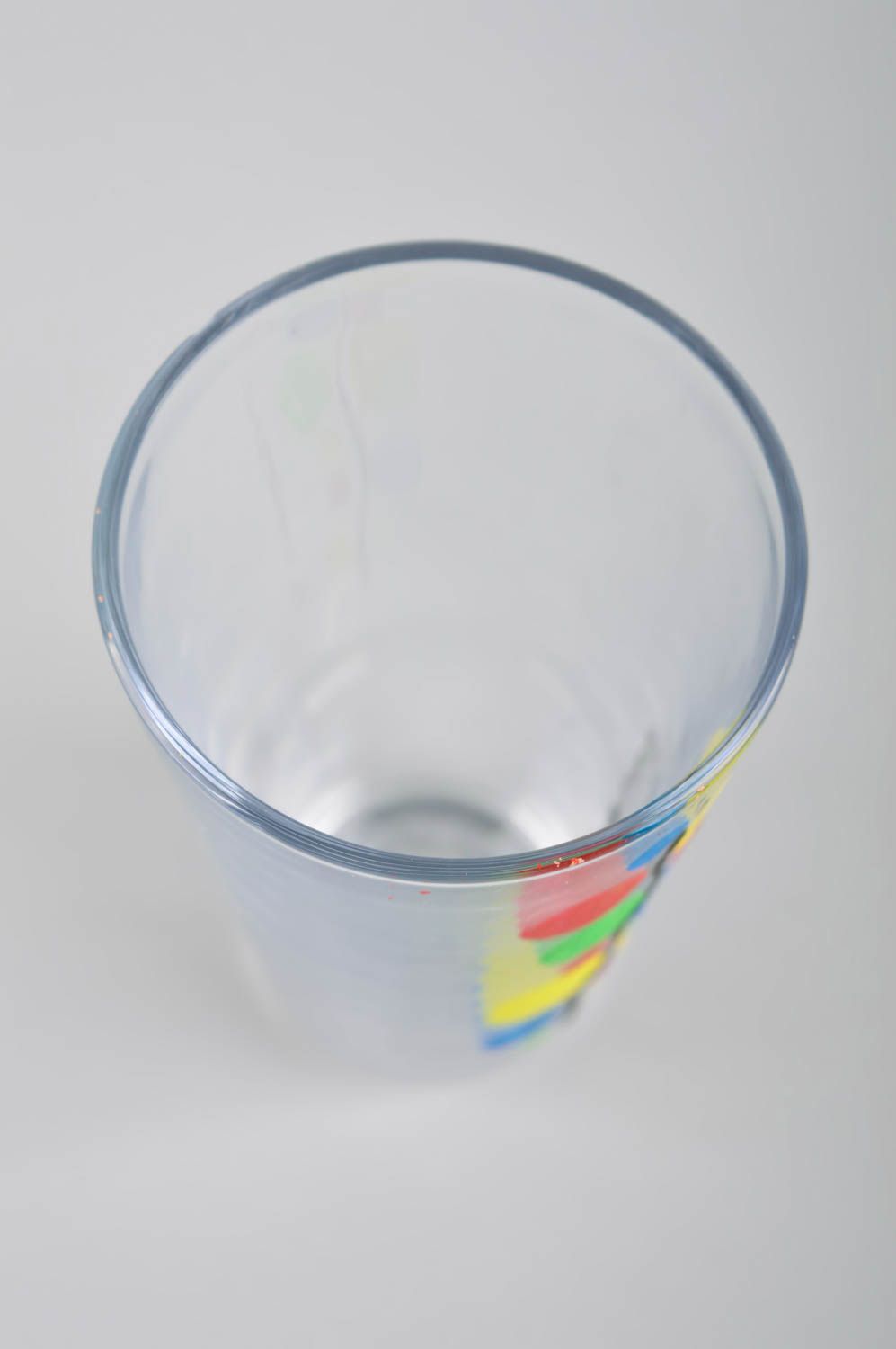 Стеклянный стакан красивая посуда ручной работы красивый стакан цветной фото 4