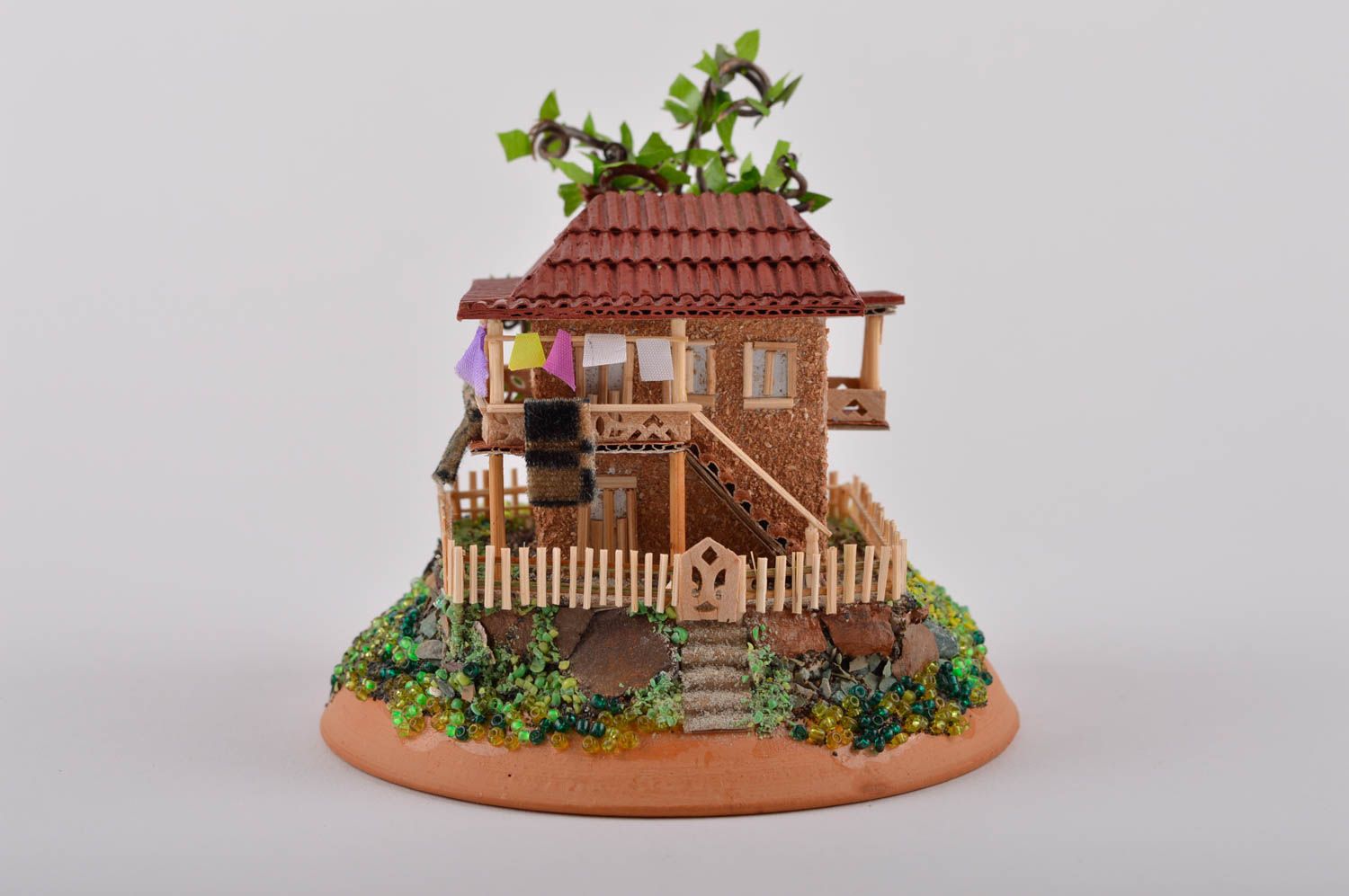 Deko Haus aus Holz Souvenir handmade originelles Geschenk Deko für Interieur foto 2