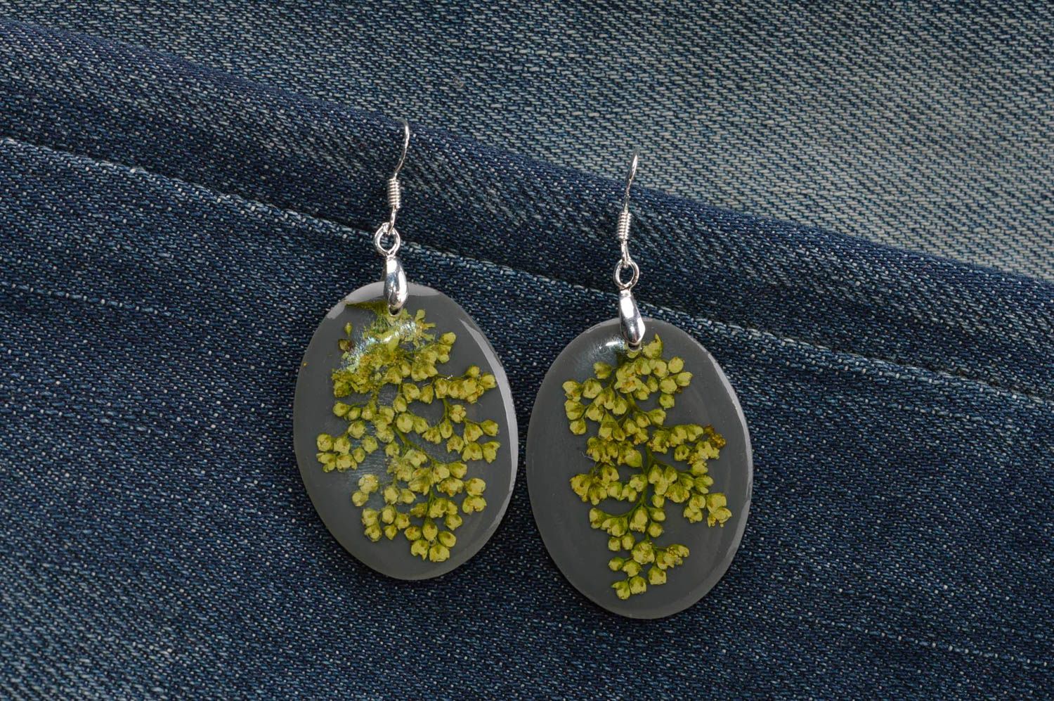Handmade earrings botanic jewelry dangling earrings botanic earrings for girls photo 1