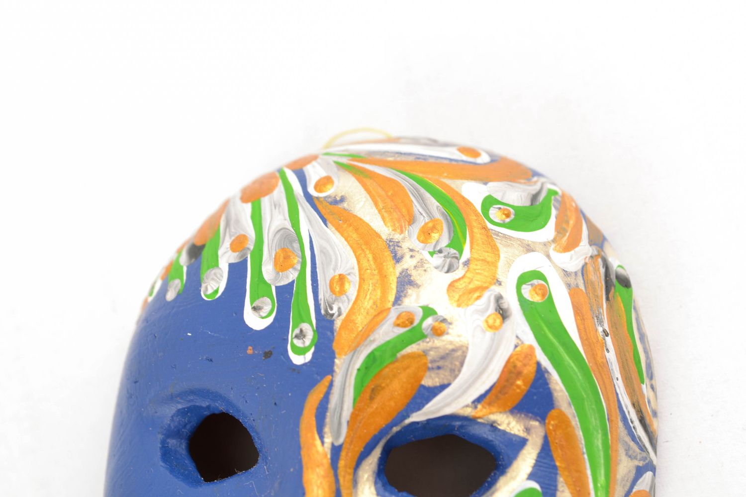 Suspension décorative faite main masque de Venise en argile photo 3