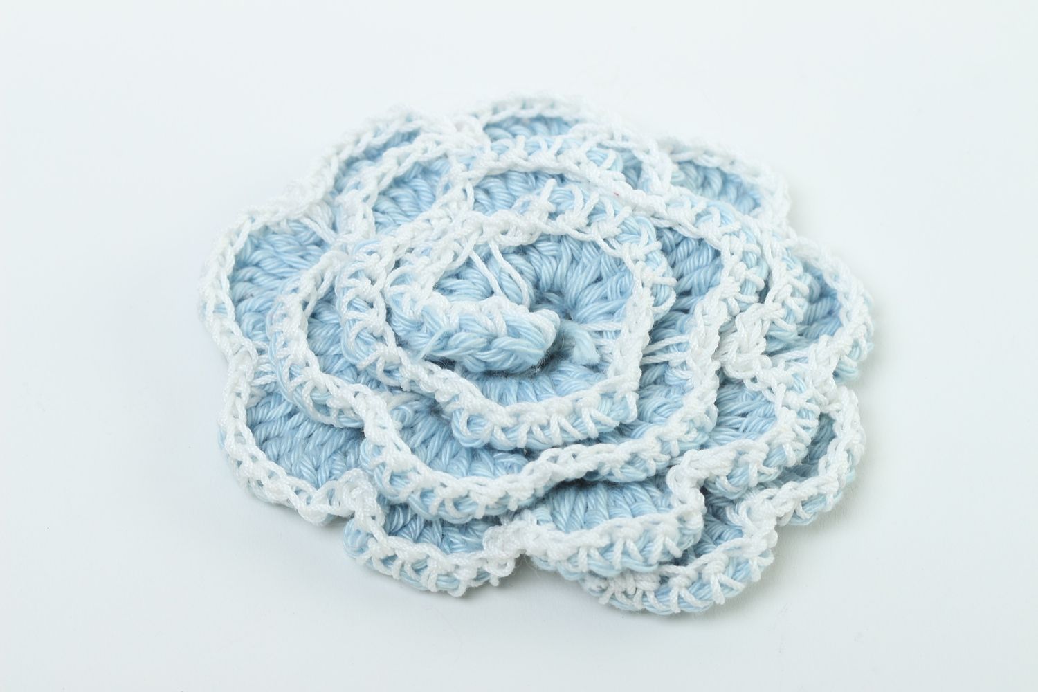 Fleur tricot faite main Fourniture bijoux grande au crochet Création bijoux photo 2