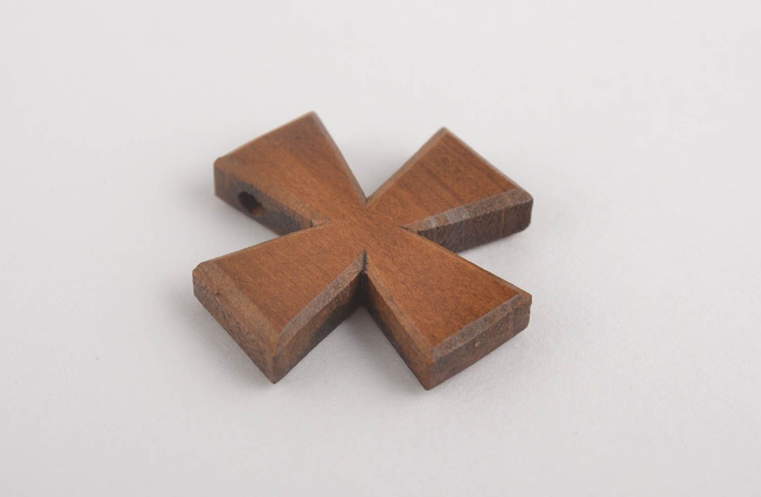 Handmade Kreuz aus Holz Damen Schmuck Holzkreuz Anhänger braun klein schön foto 4