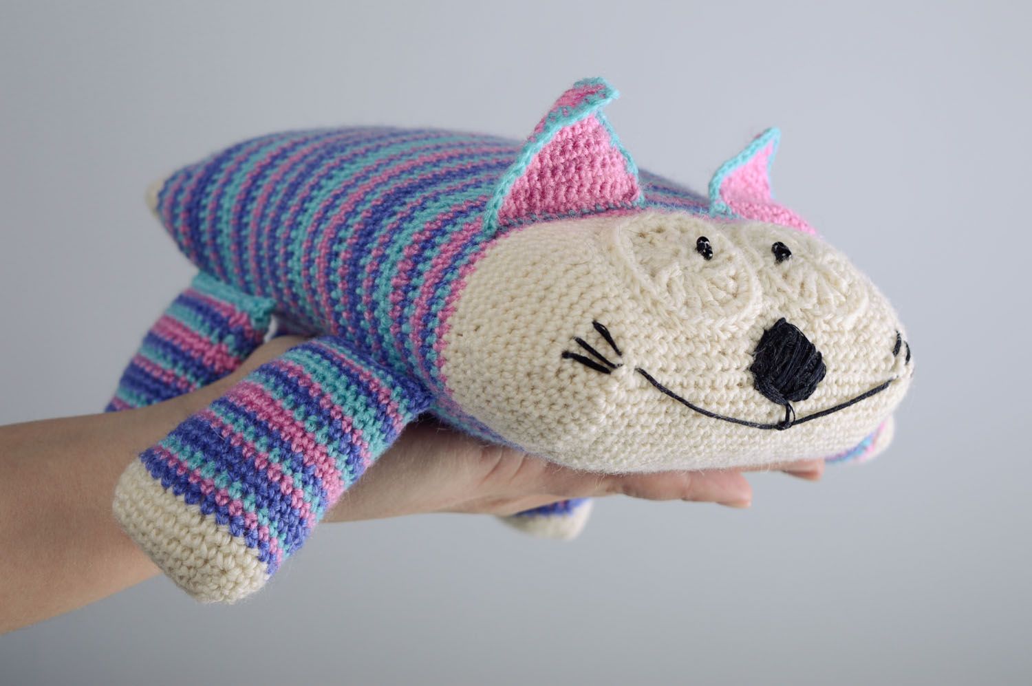 Homemade crochet toy Flat Cat photo 5