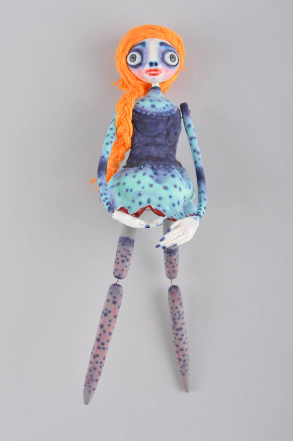 Авторская кукла игрушка ручной работы дизайнерская кукла зомби глиняная фото 1