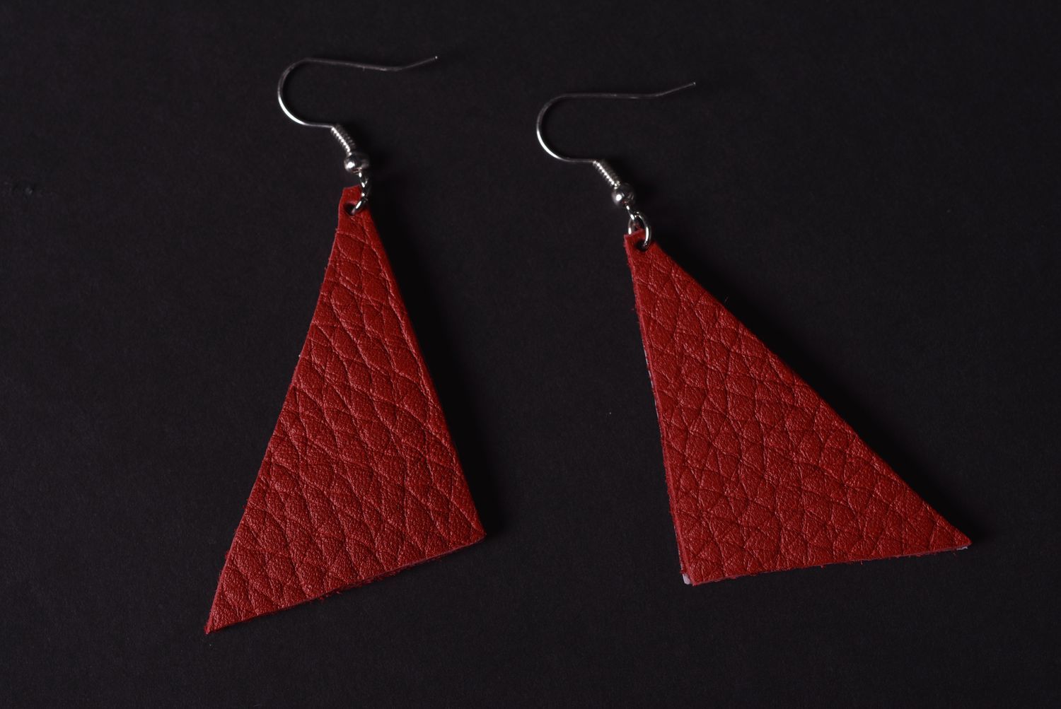 Stylish handmade leather earrings dangle earrings costume jewelry designs photo 4