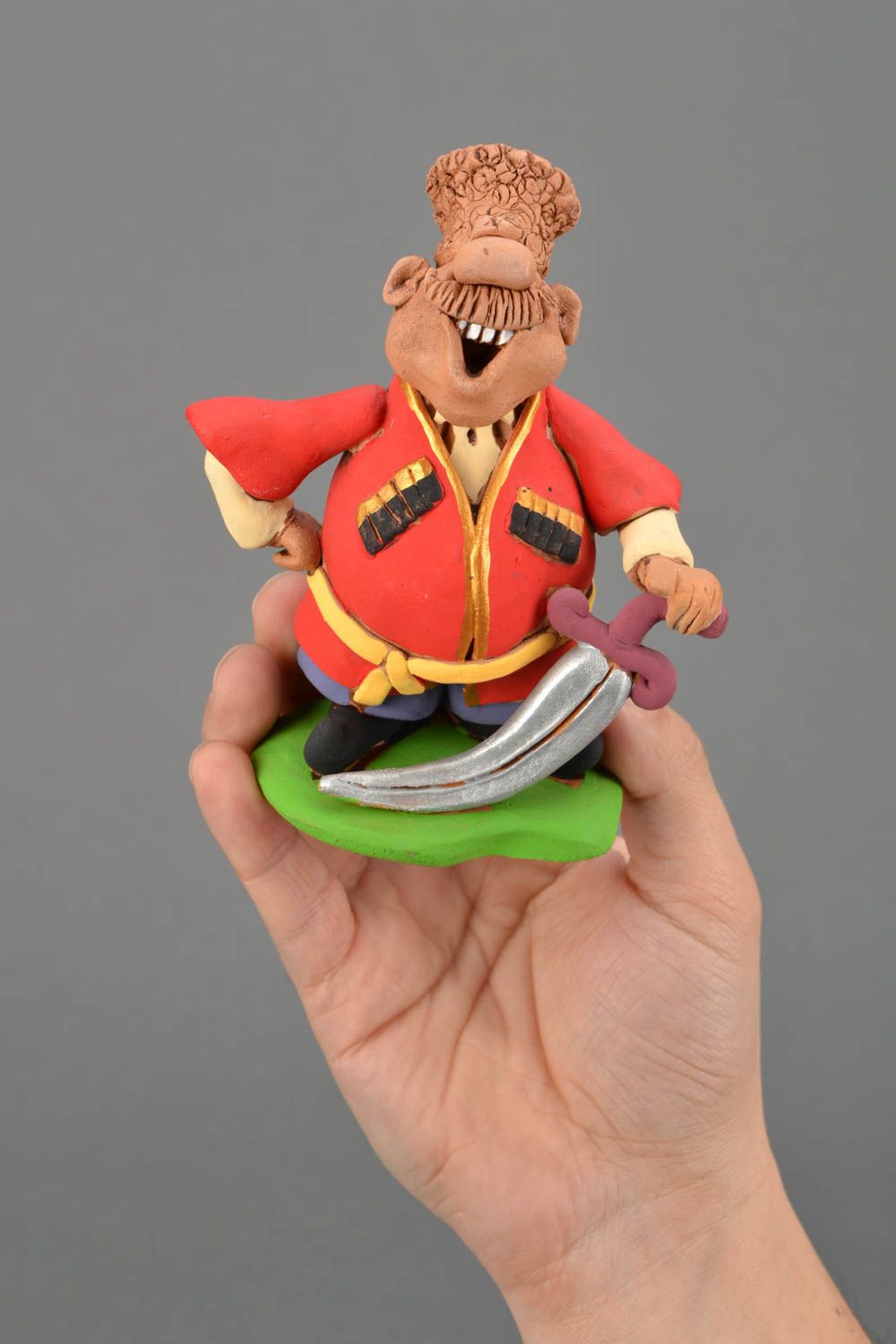Ceramic figurine Cossack with Sword photo 2