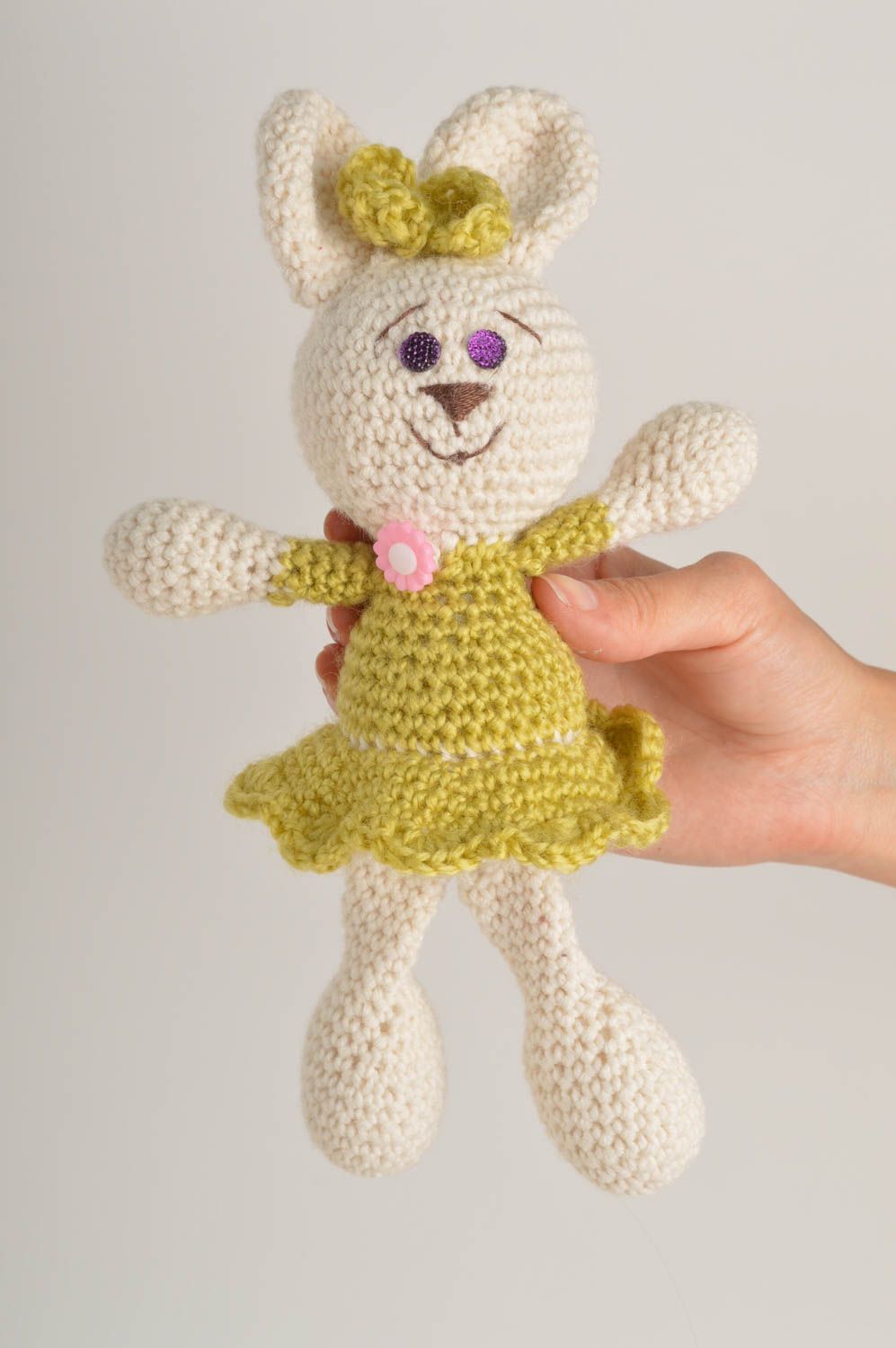 Juguete artesanal de hilos de lana regalo original peluche para niños Coneja foto 2