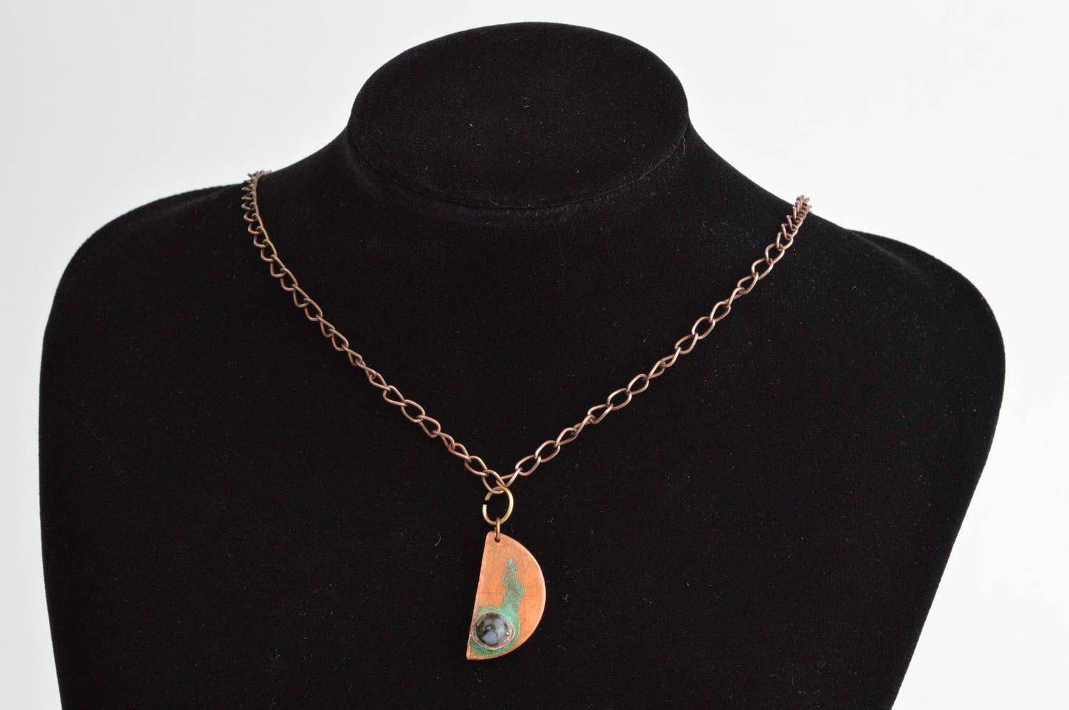 Handmade jewelry copper jewelry female pendant neck accessory unusual gift photo 1