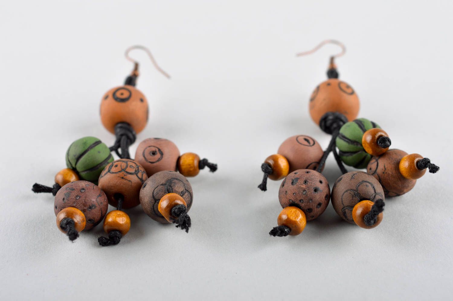 Unusual handmade plastic earrings beaded earrings polymer clay ideas gift ideas photo 4