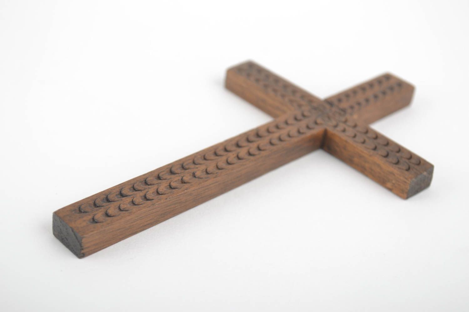 Крест ручной работы резной крест из дерева крест православный украшение на стену фото 4
